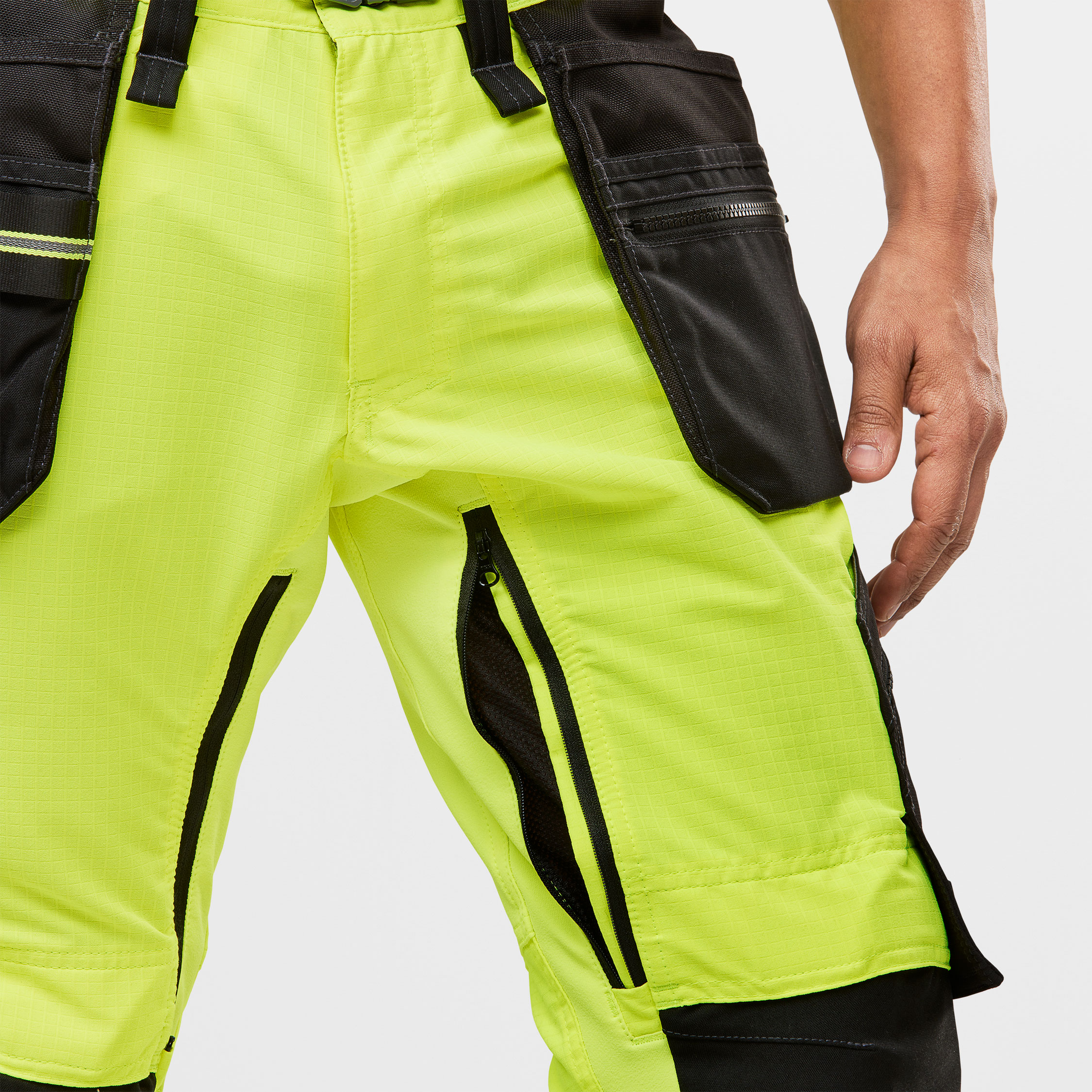 Snickers h&aring;ndverksbukse 6943, Hi-vis Gul/Svart, large image number 8