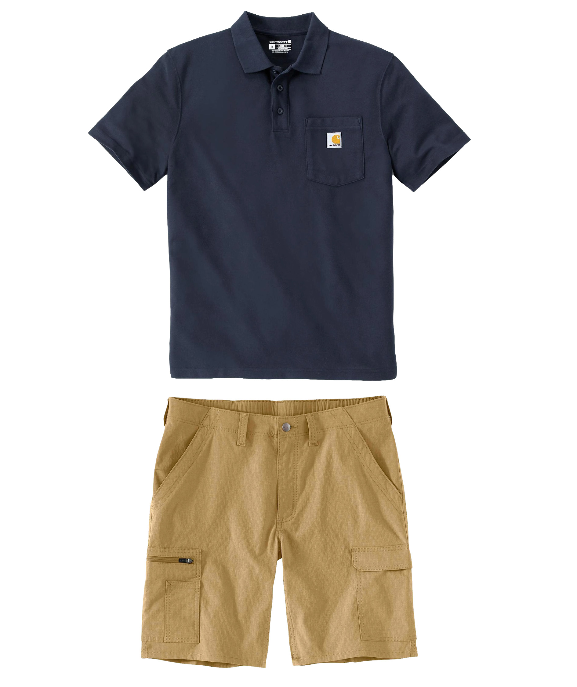 Carhartt cargoshorts og polo T-shirt