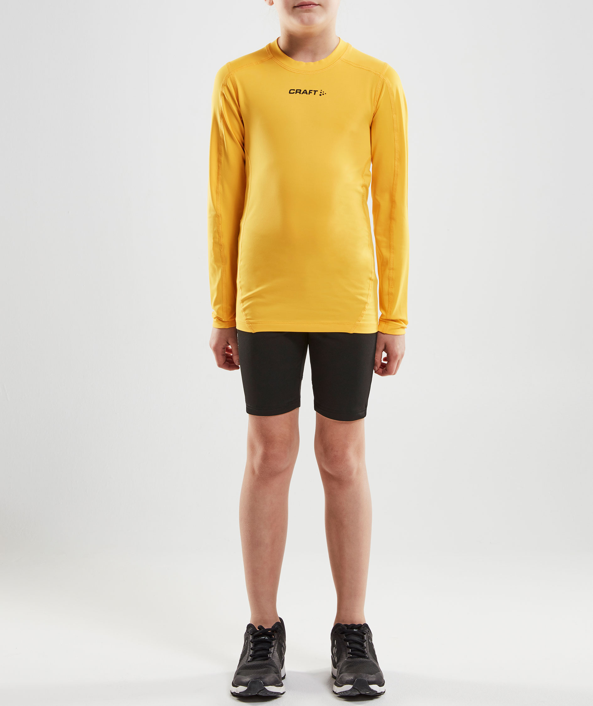 Craft Pro Control Compression l&aring;ng&auml;rmad T-shirt till barn, Sweden yellow, large image number 3