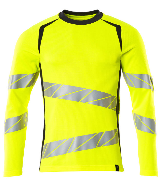 Mascot Accelerate Safe langermet T-skjorte, Hi-Vis Gul/M&oslash;rk Marine, Hi-Vis Gul/M&oslash;rk Marine, swatch