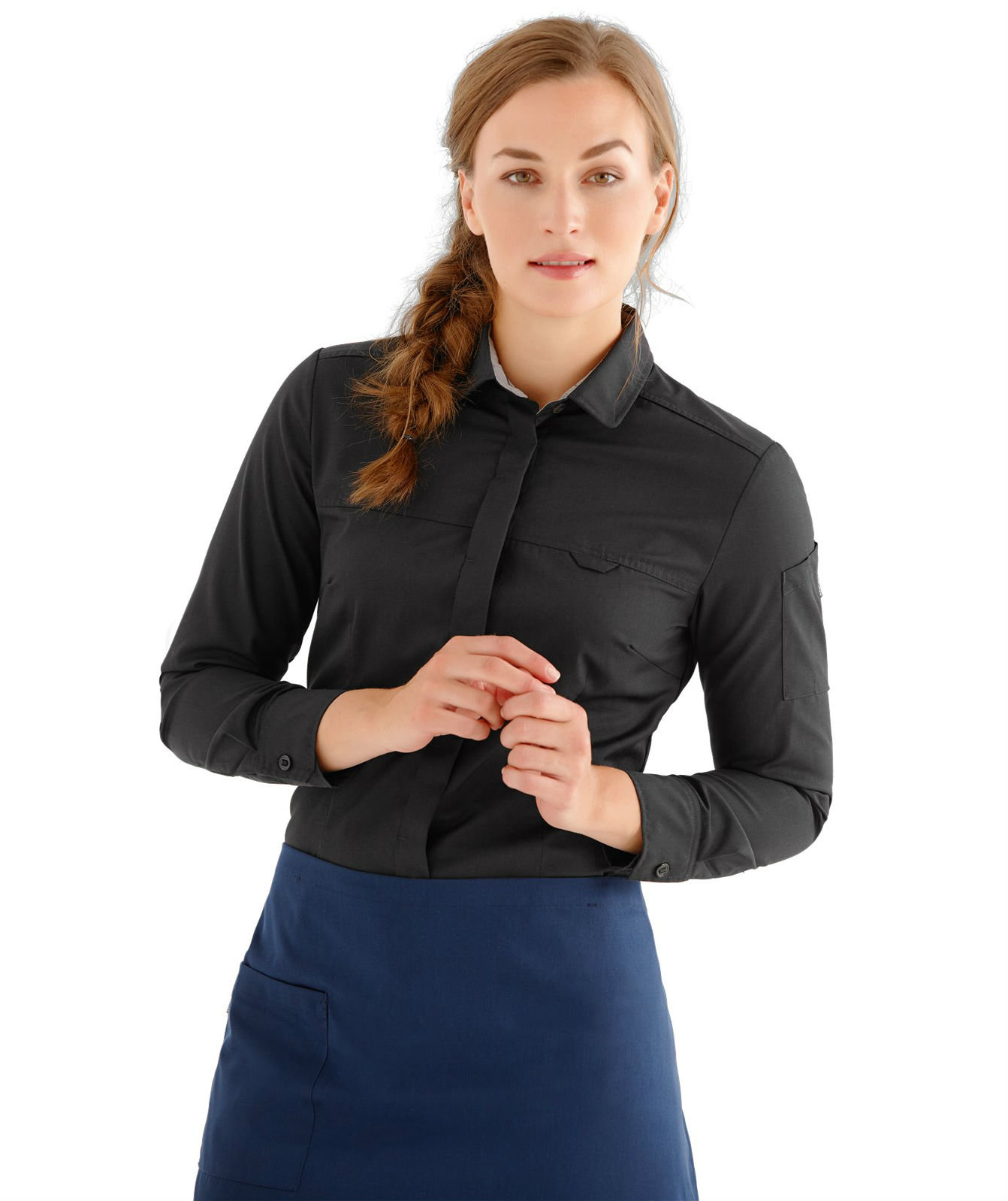 Kentaur modern fit women's server shirt, Black, large image number 1