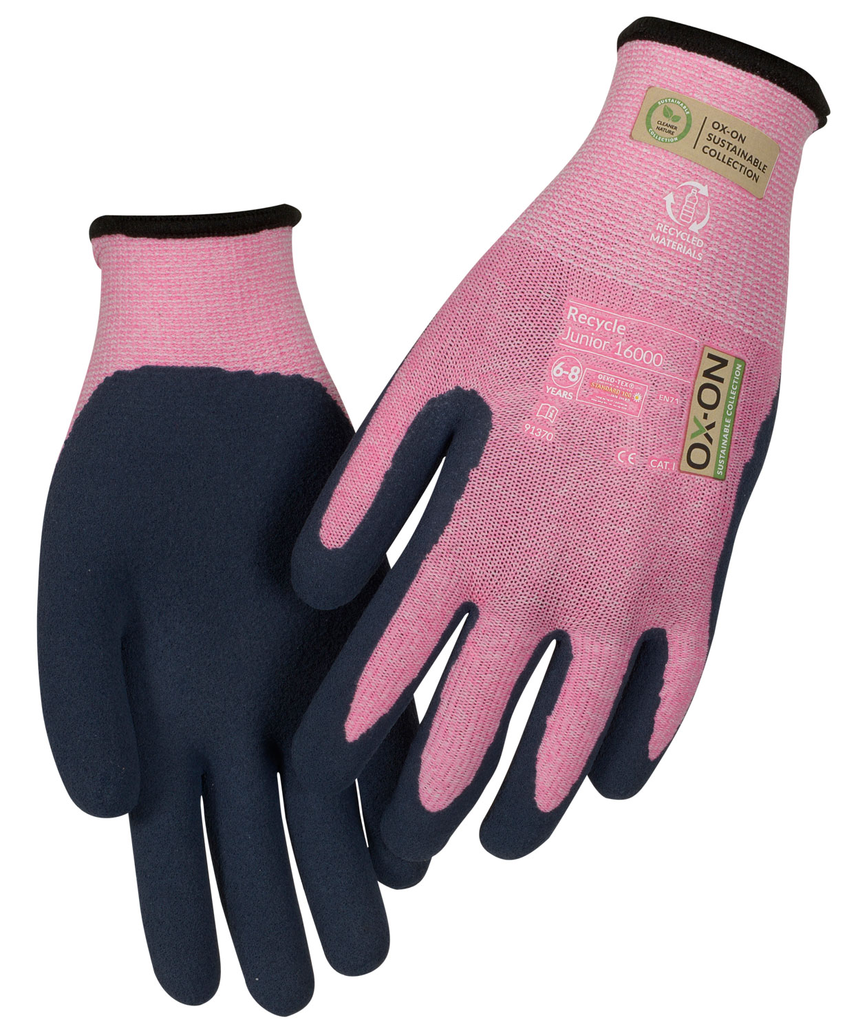 OX-ON Recycle Junior 16000 arbetshandskar, Rosa