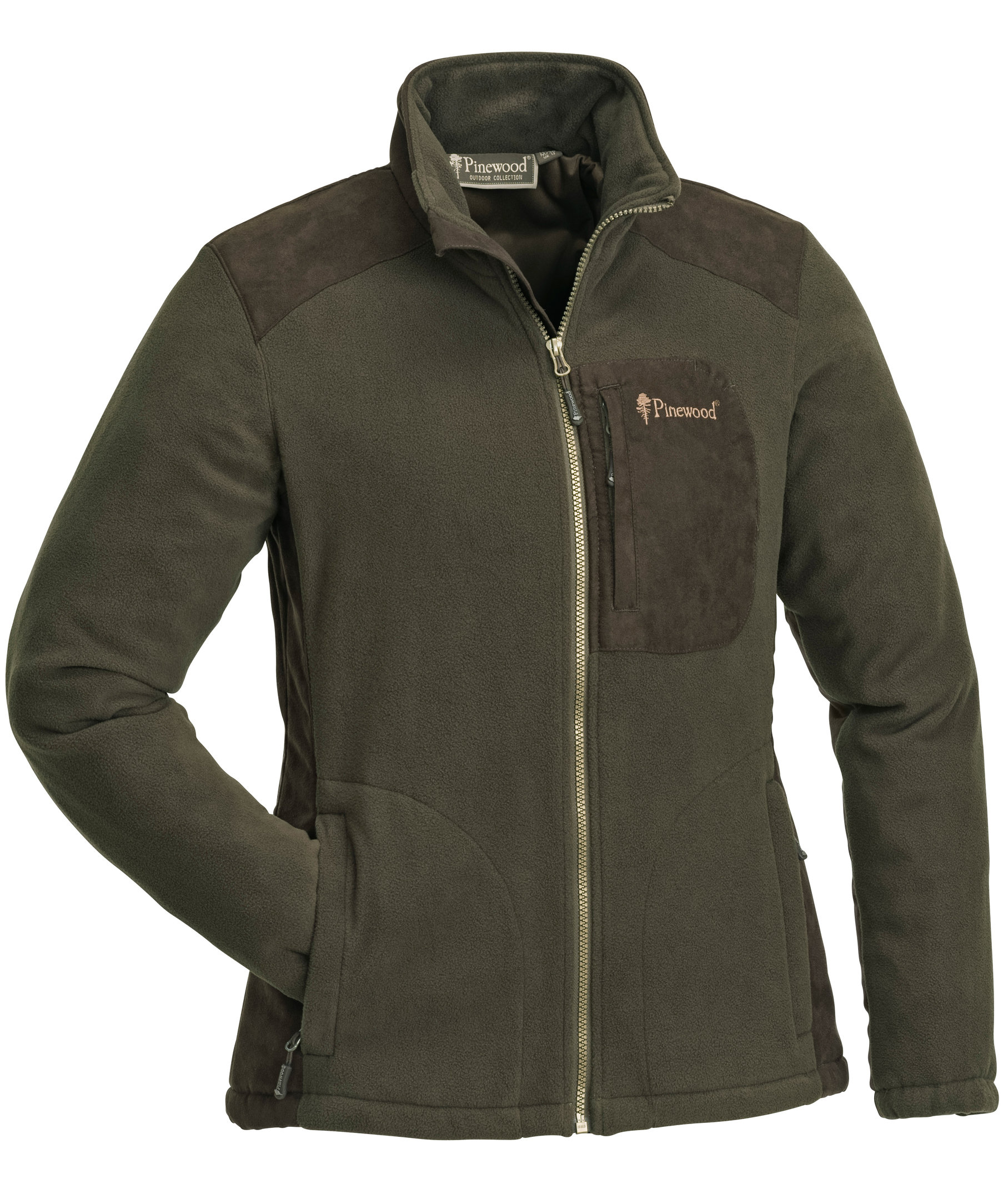 Pinewood&nbsp;Wildmark dame fleecejakke, Jagtbrun/suede brun, large image number 0