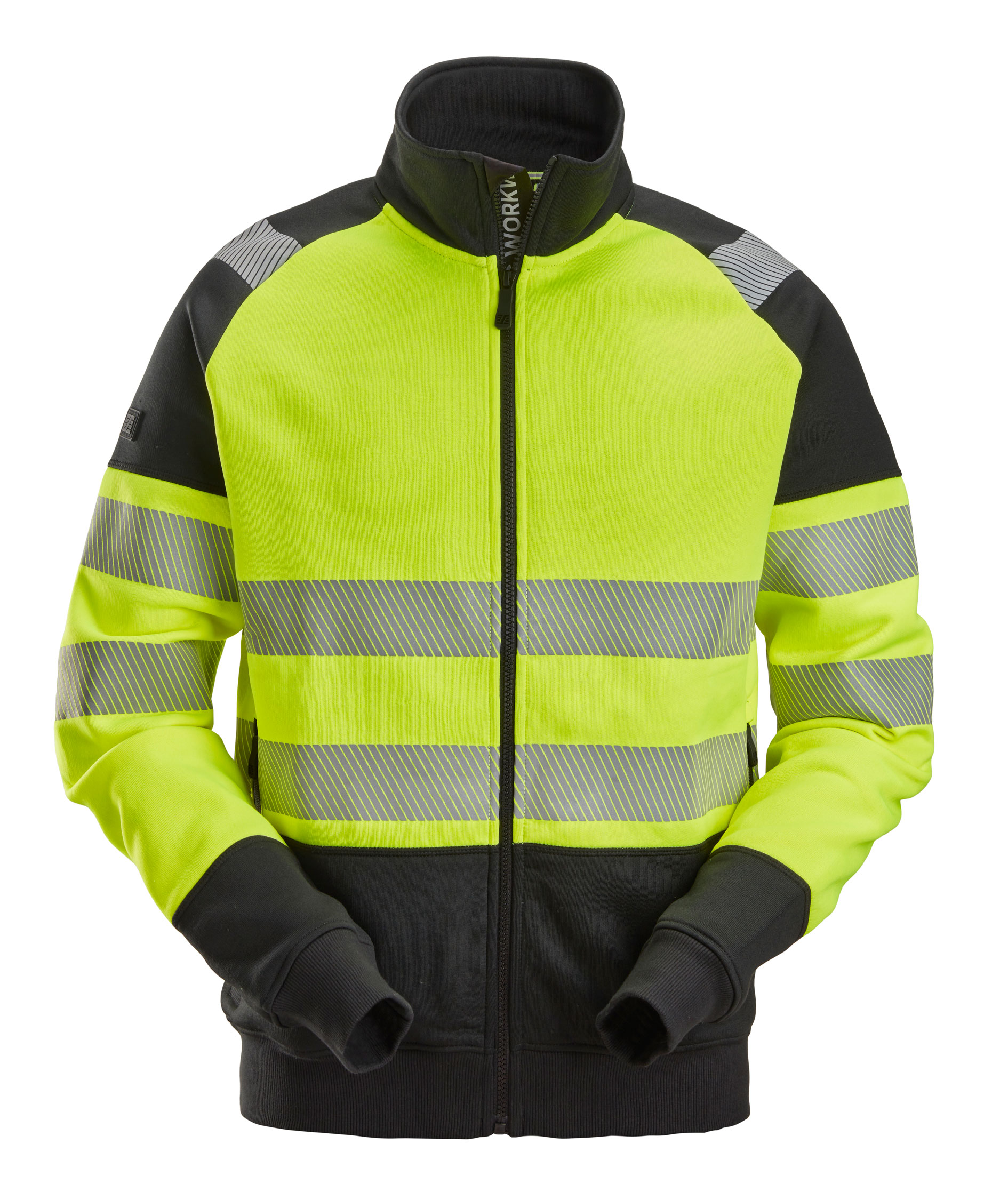 Snickers sweatjakke 2835, Hi-vis Gul/Sort, large image number 0
