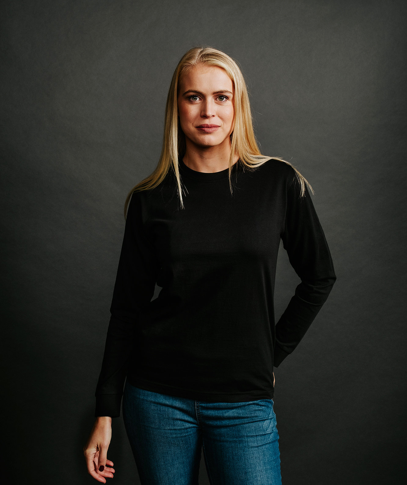 YOU Premium  l&aring;ng&auml;rmad T-shirt, Svart