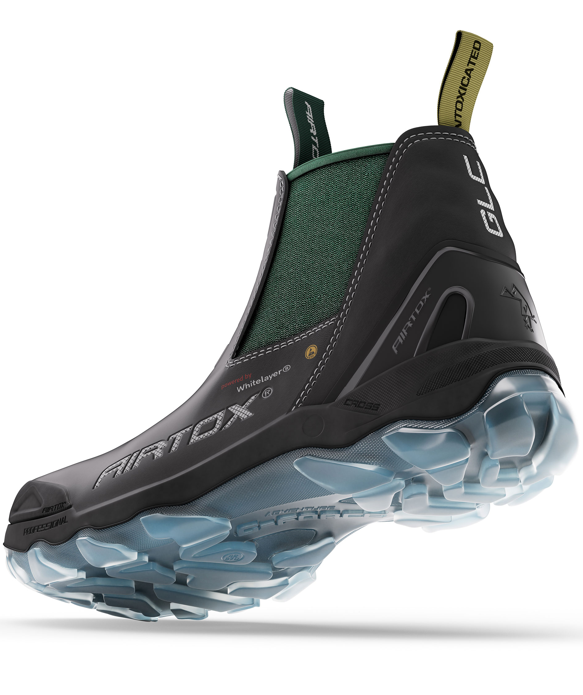 Airtox GLC sikkerhedsst&oslash;vletter S3, Sort/Gr&oslash;n, large image number 2