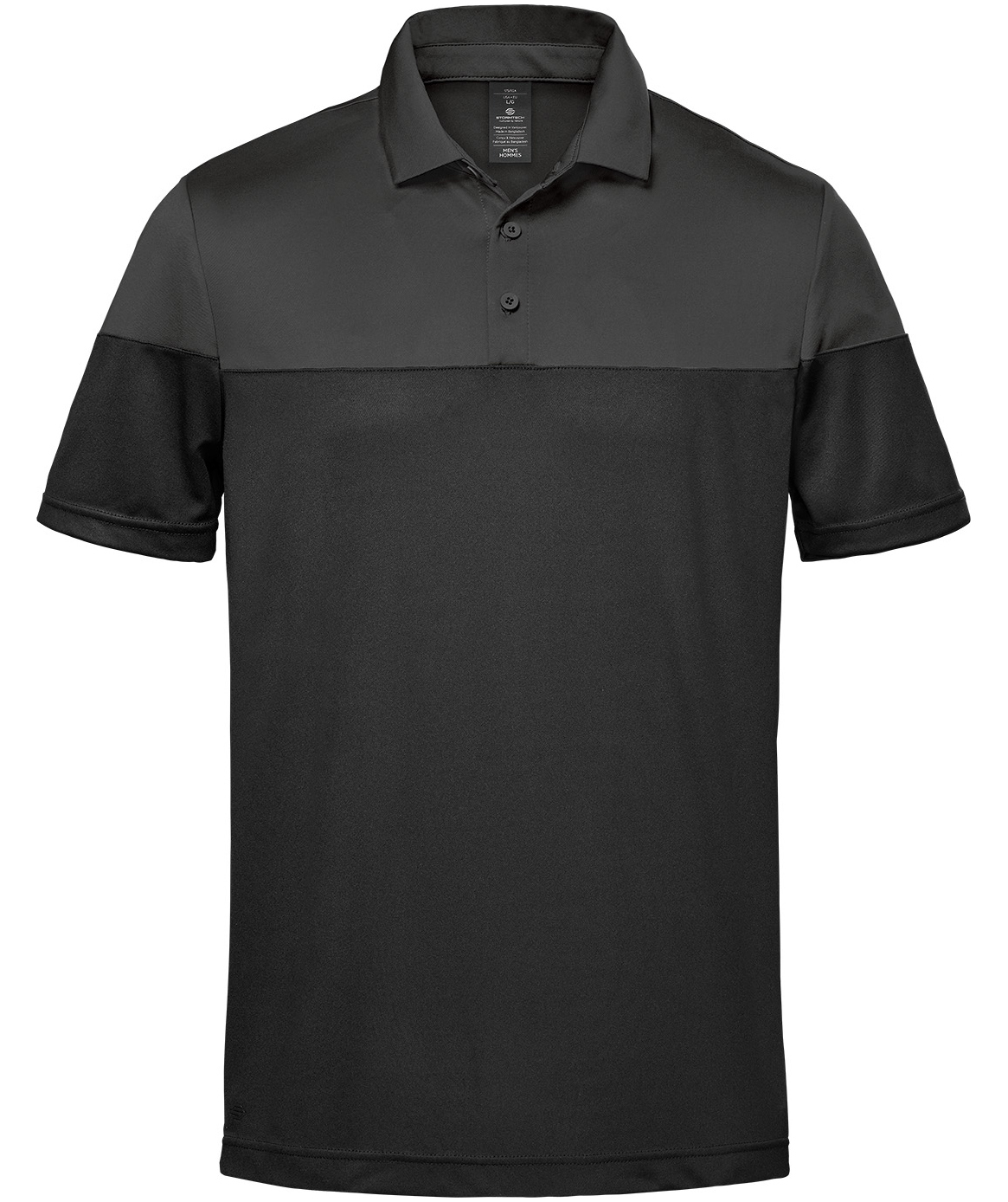 Stormtech Monterey Two-tone polo T-shirt, Sort/Gr&aring;
