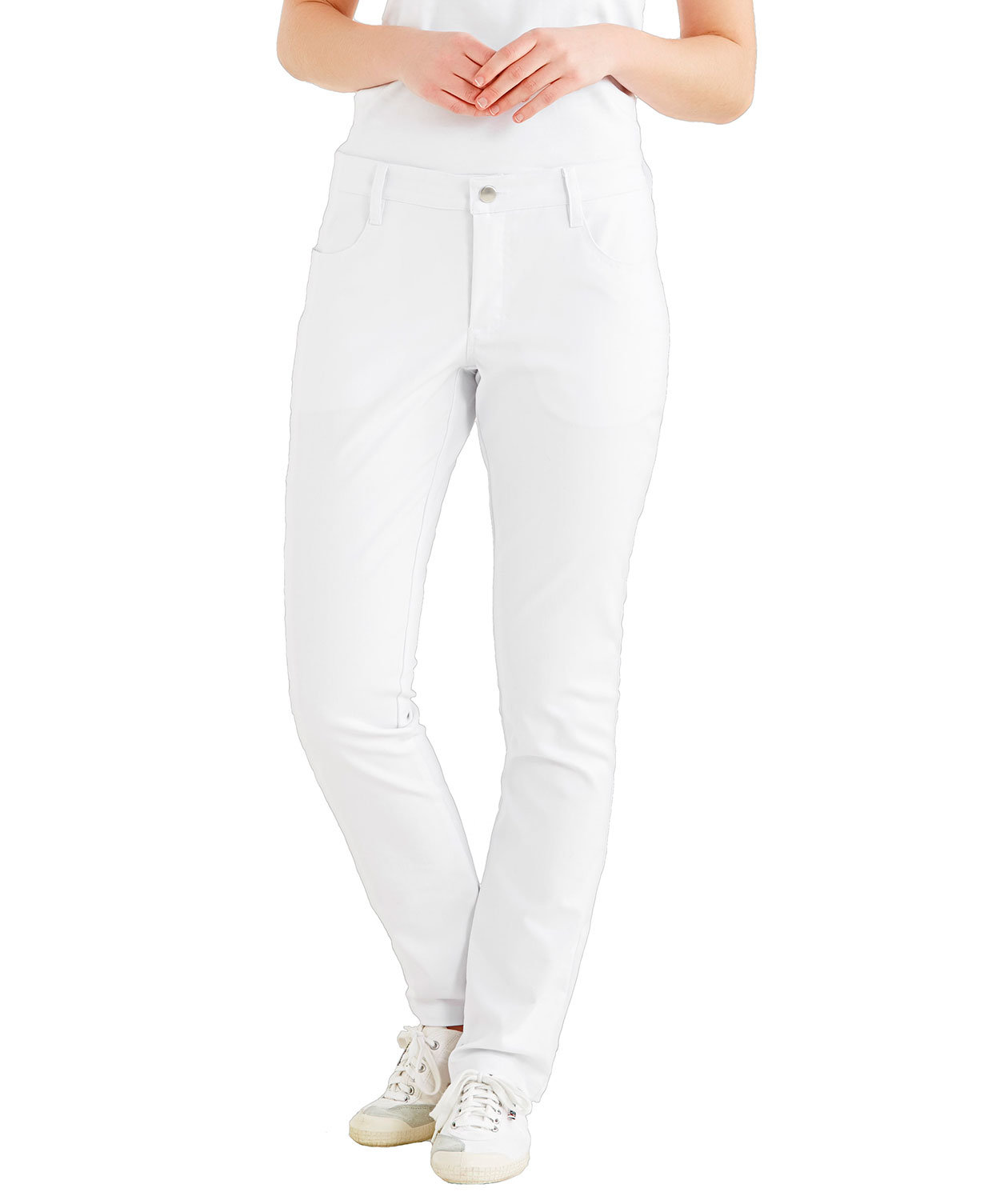 Kentaur damebukser med lav talje, Hvid, large image number 1