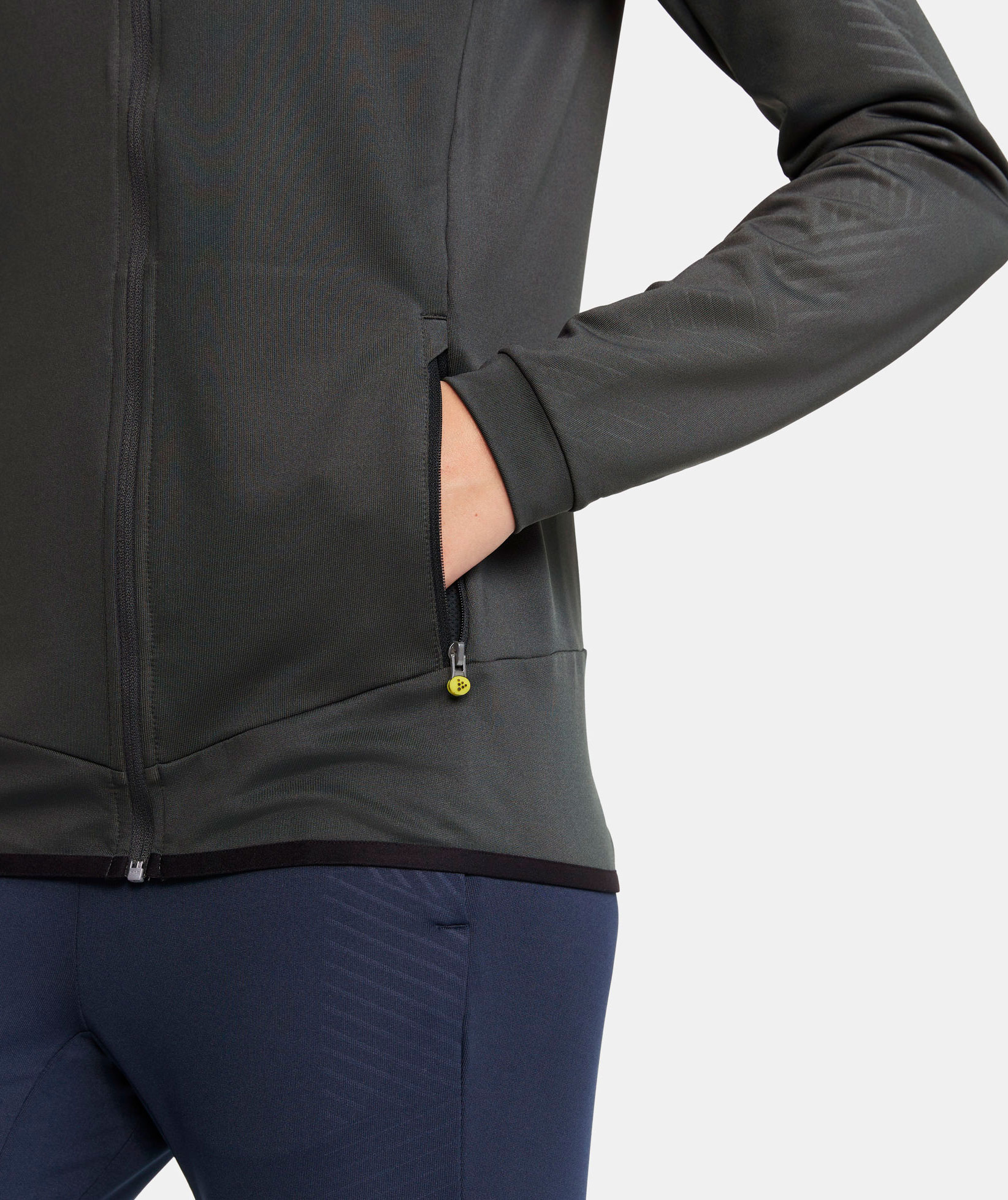 Craft Extend dame h&aelig;ttetr&oslash;je med lynl&aring;s, Asphalt, large image number 4