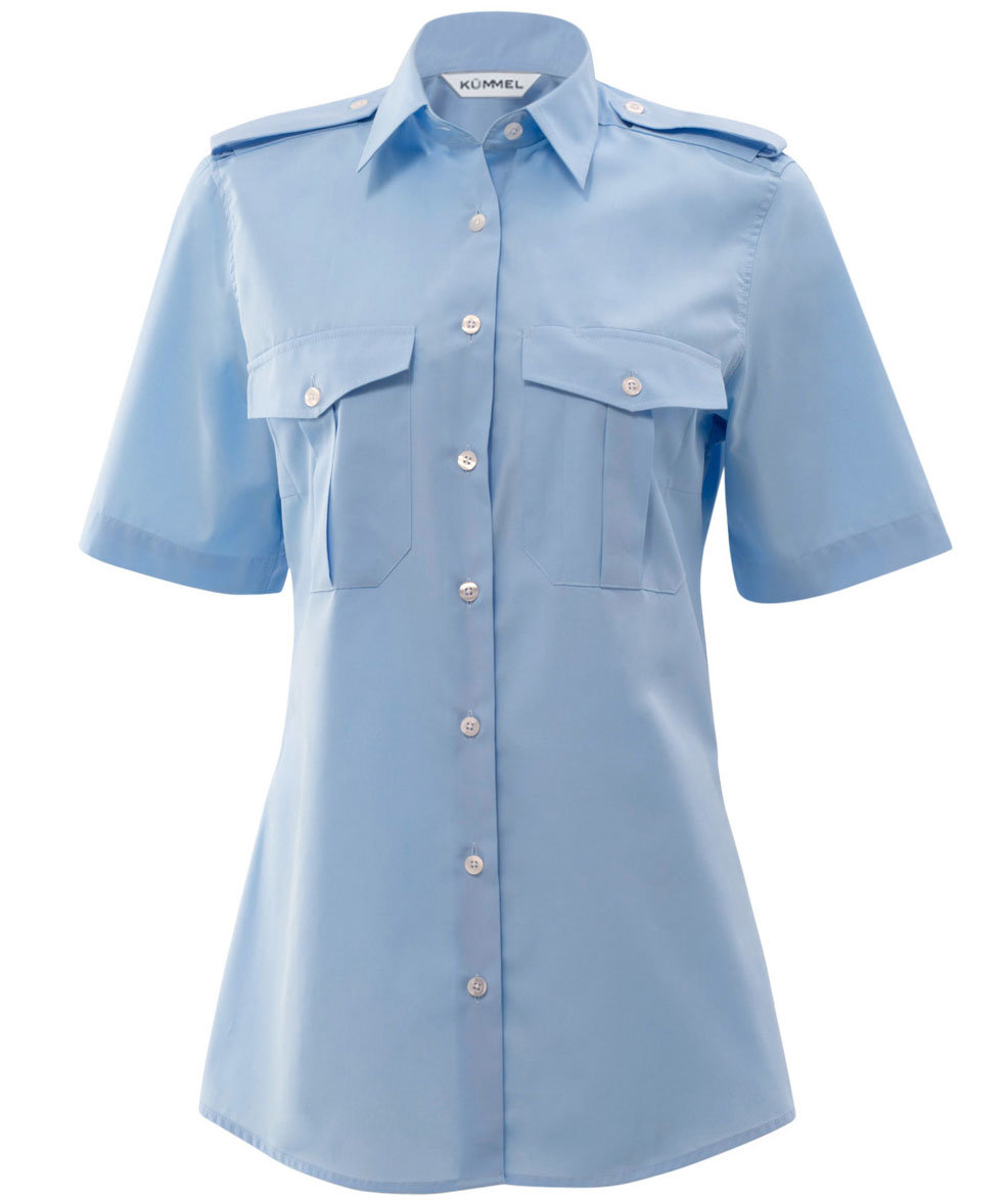 K&uuml;mmel Diane Classic fit kort&auml;rmad skjorta dam, Ljusbl&aring;