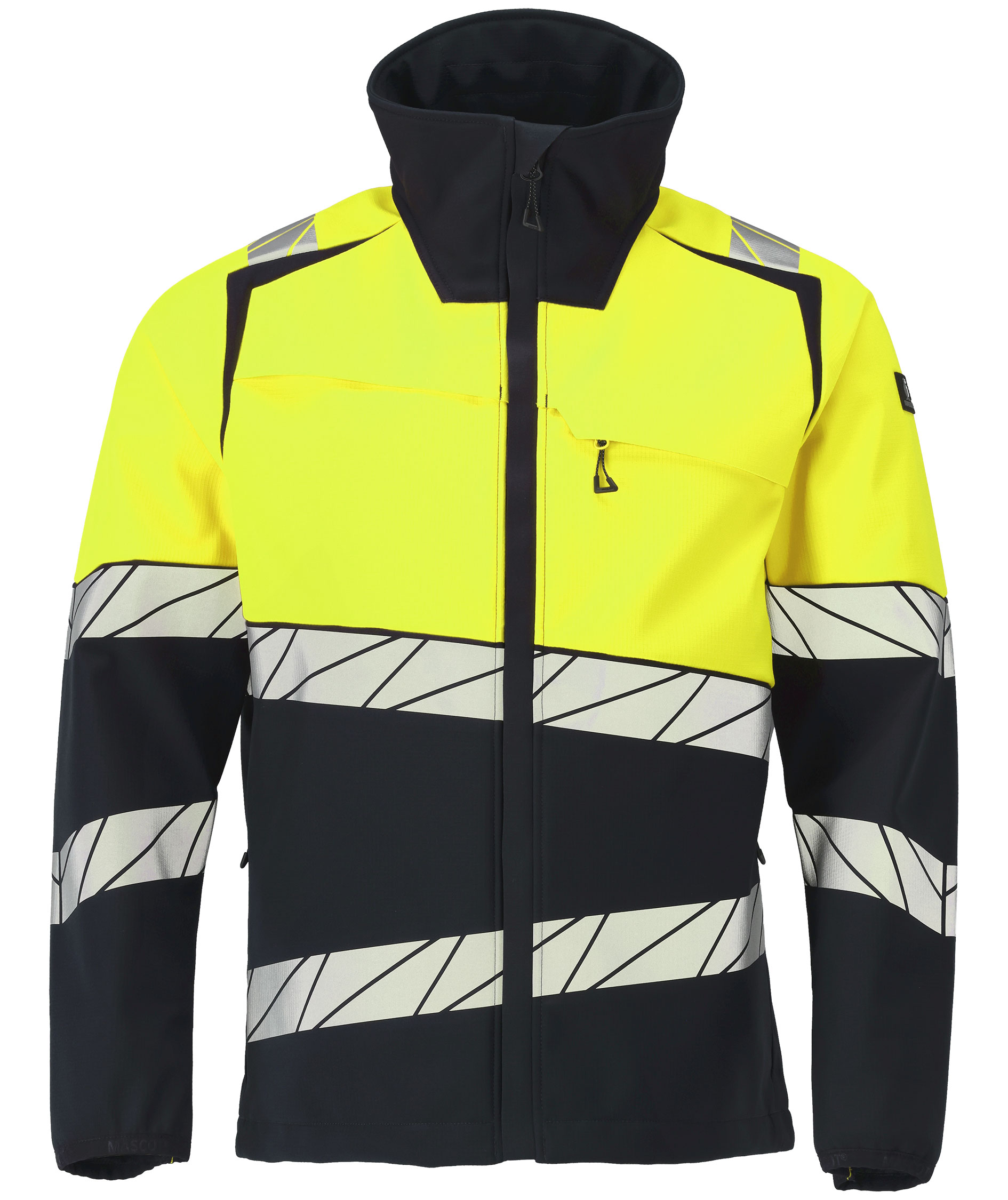 Mascot Accelerate Safe softshelljakke, M&oslash;rk Marine/Hi-Vis Gul