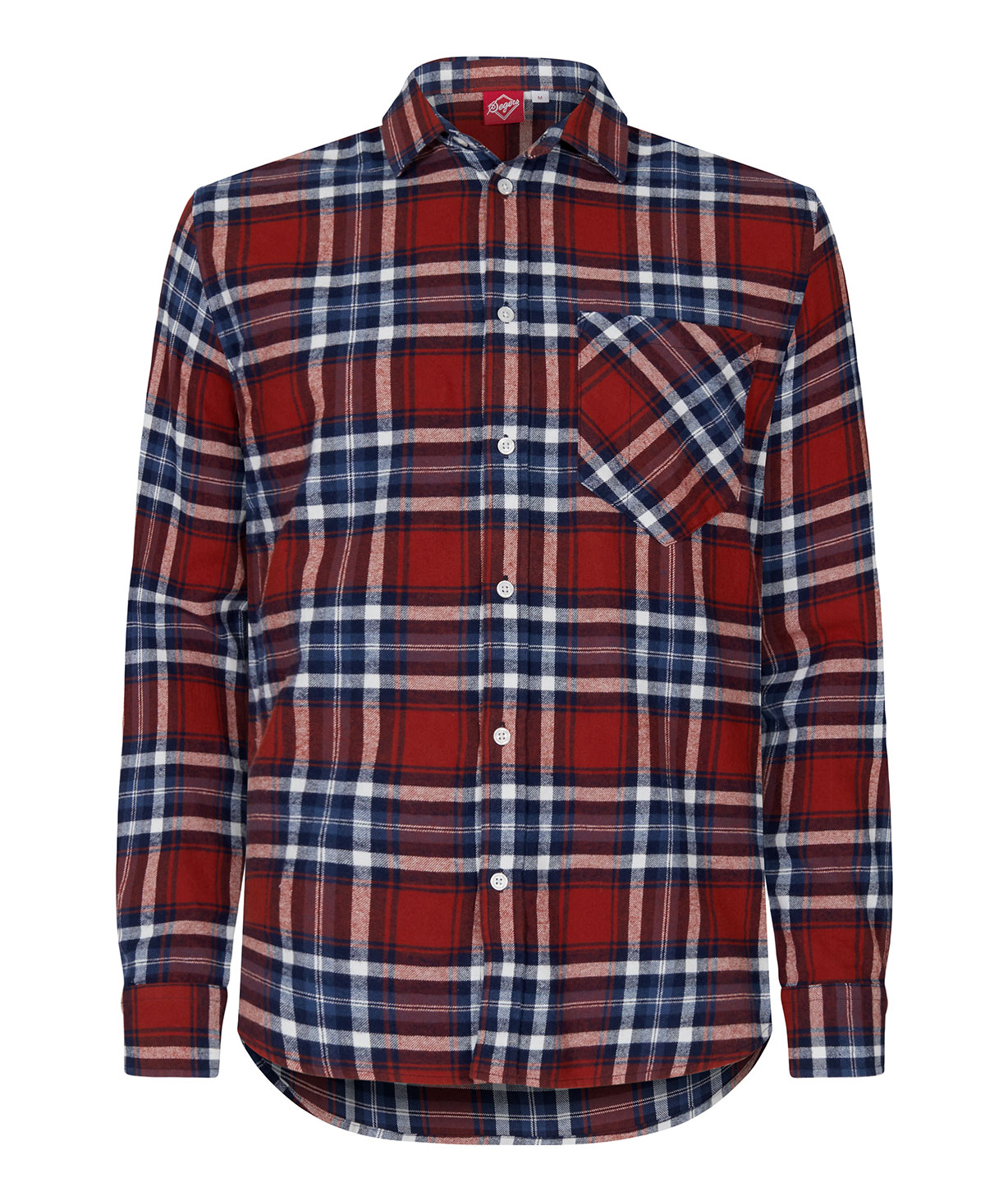 Segers 1227 flanellskjorta, R&ouml;d/Bl&aring;