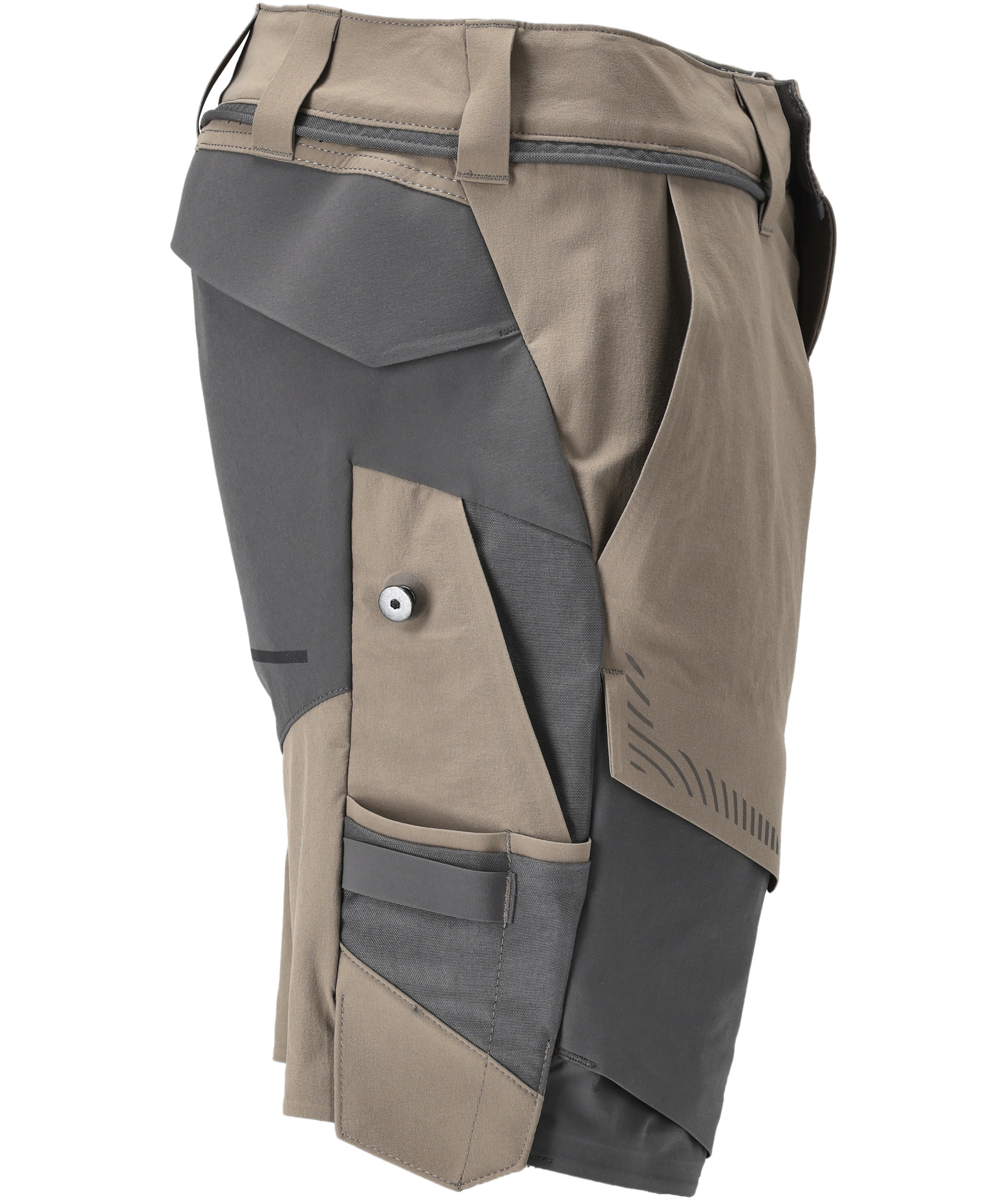 Mascot Customized arbejdsshorts full stretch, M&oslash;rk Sand/Stengr&aring;, large image number 2