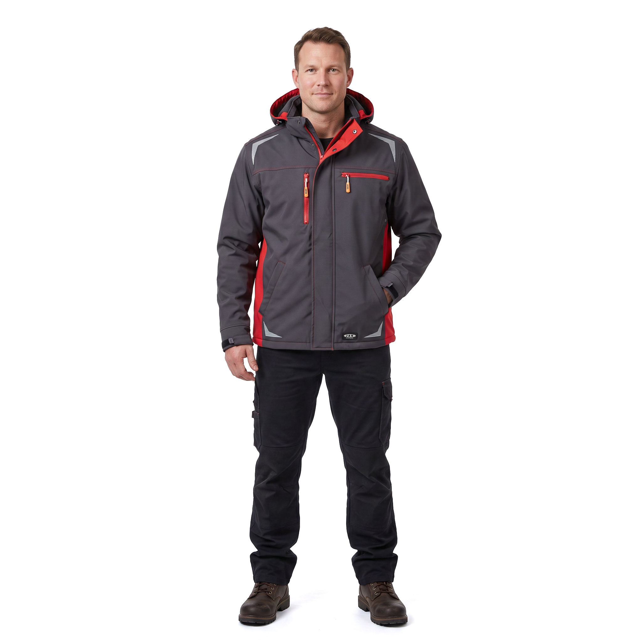 J.A.K. winther softshell jacket 1628, Grey/Red, large image number 2