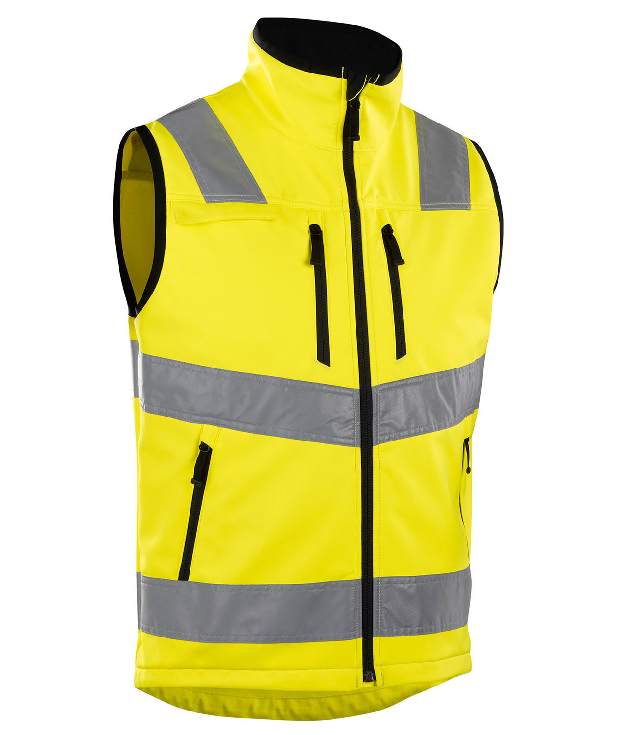 Bl&aring;kl&auml;der softshell v&auml;st, Varsel Gul