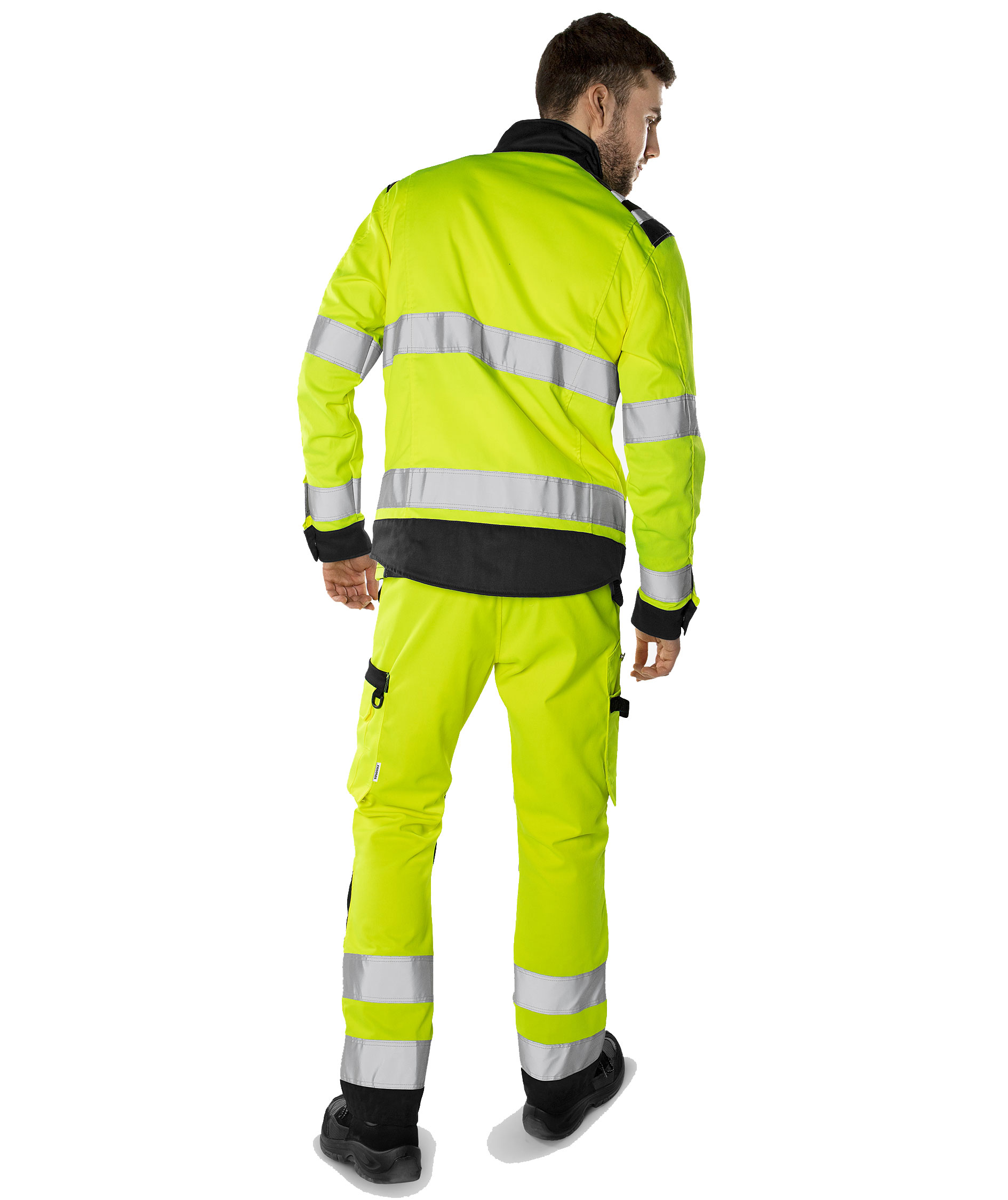 Fristads Green arbetsbyxa 2651 GPLU, Varsel Gul/Svart, large image number 3