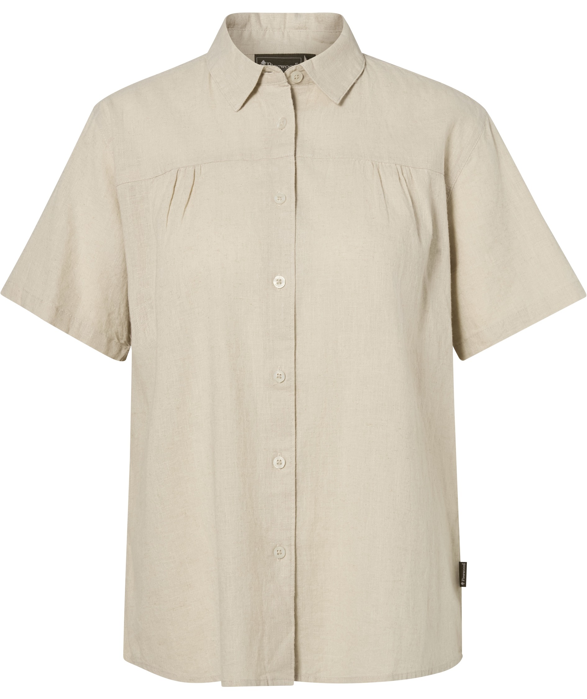 Pinewood V&auml;rnamo kort&aelig;rmet dameskjorte, Linen Beige, large image number 0