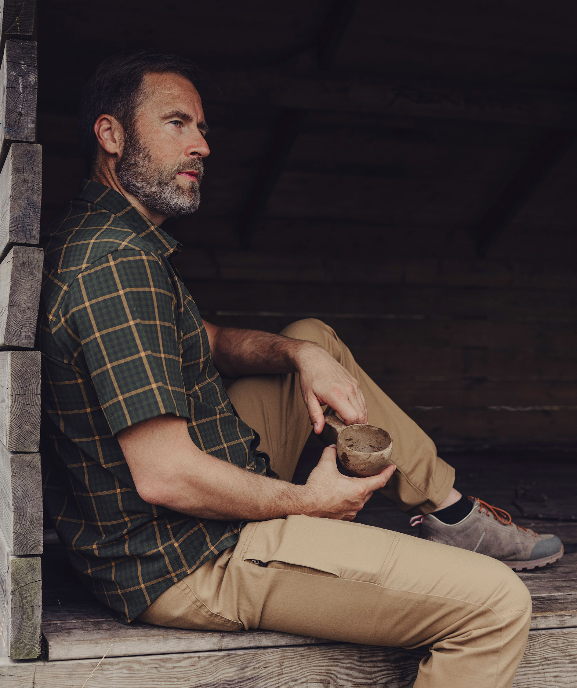 Pinewood Outdoor kort&aelig;rmet skjorte, Green, large image number 7