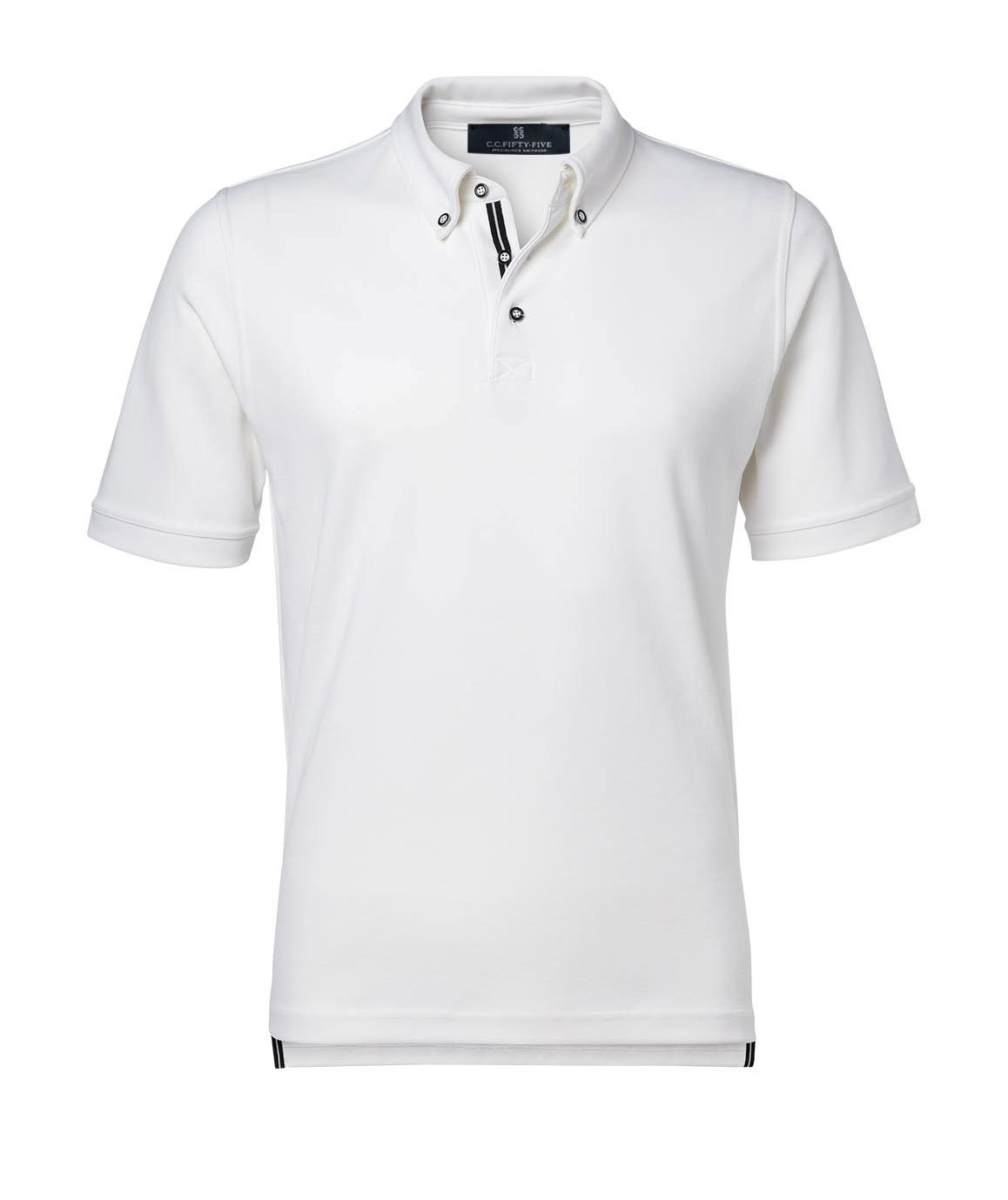 C55 Munich Sportwool button-down polo shirt, White