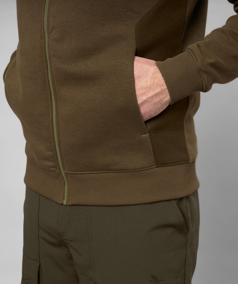 Seeland Cross Fleece Hoodie mit Rei&szlig;verschluss, Dark Olive, large image number 4