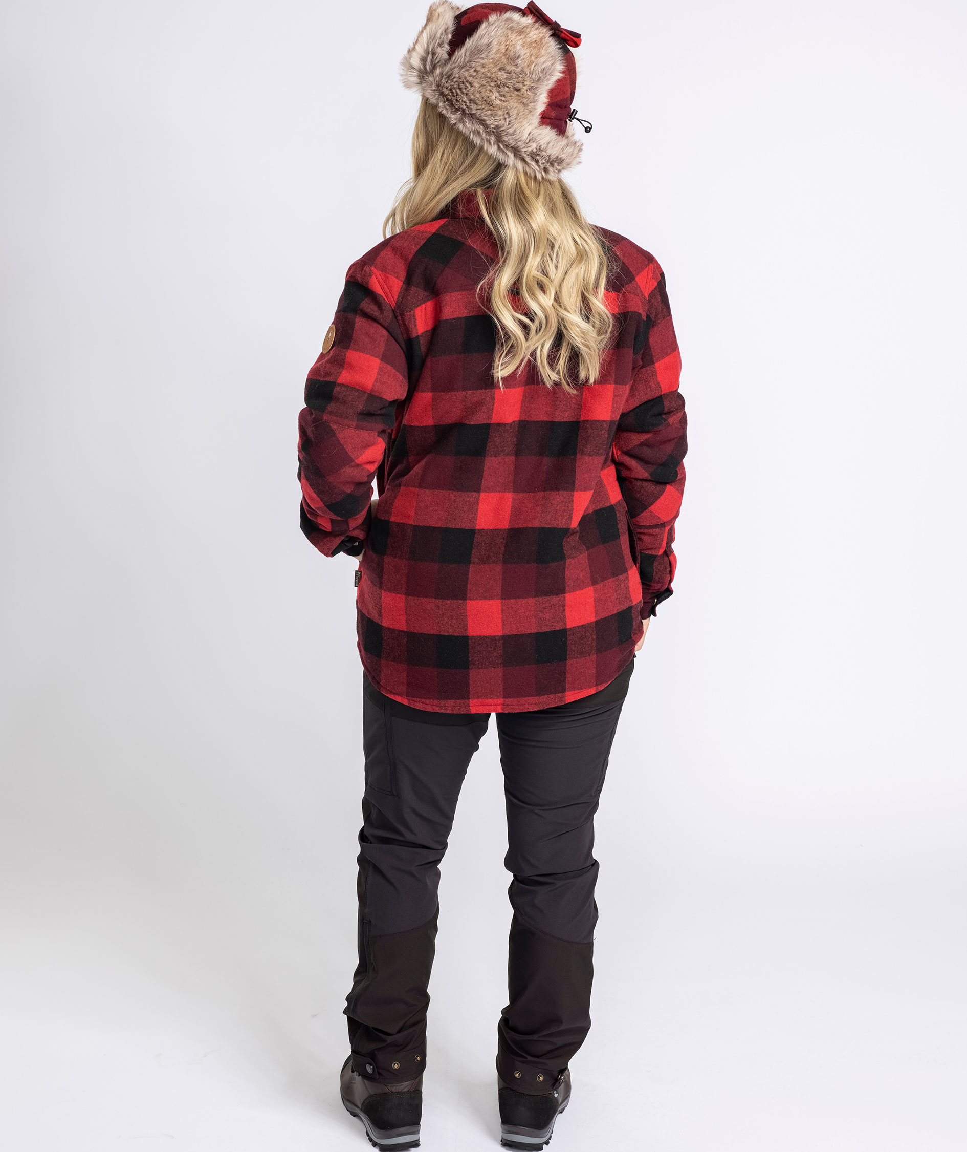 Pinewood Canada Classic 2.0 foret dame skjortejakke, Black/Red, large image number 9