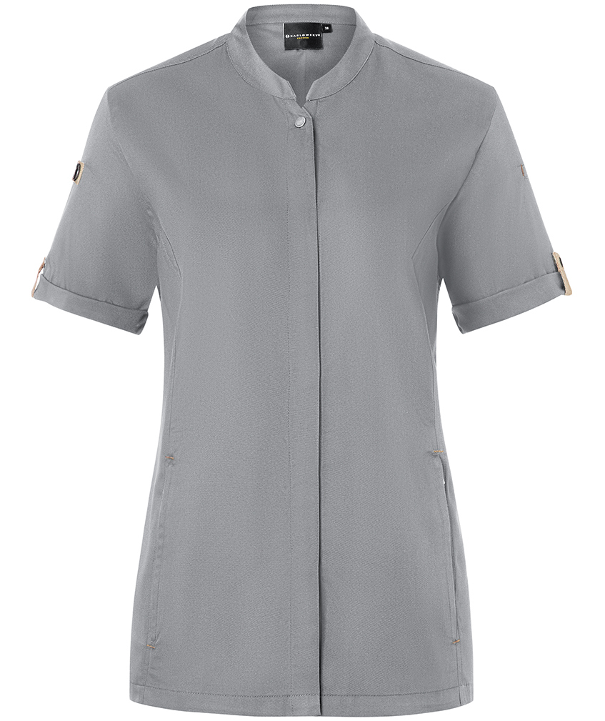 Karlowsky Green-Generation short sleeved chefs jacket, Platinum grey, large image number 0