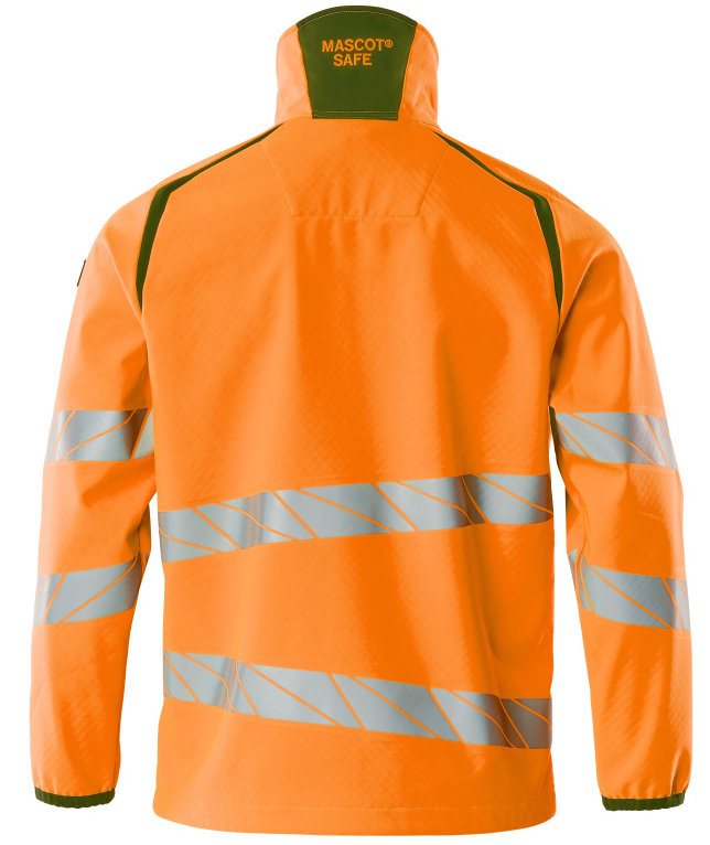 Mascot Accelerate Safe softshelljakke, Hi-vis Oransje/Mosgr&oslash;nn, large image number 1