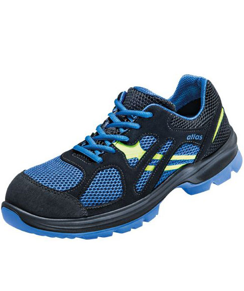 Atlas Flash 4000 extra breda skyddsskor S1, Svart/Bl&aring;