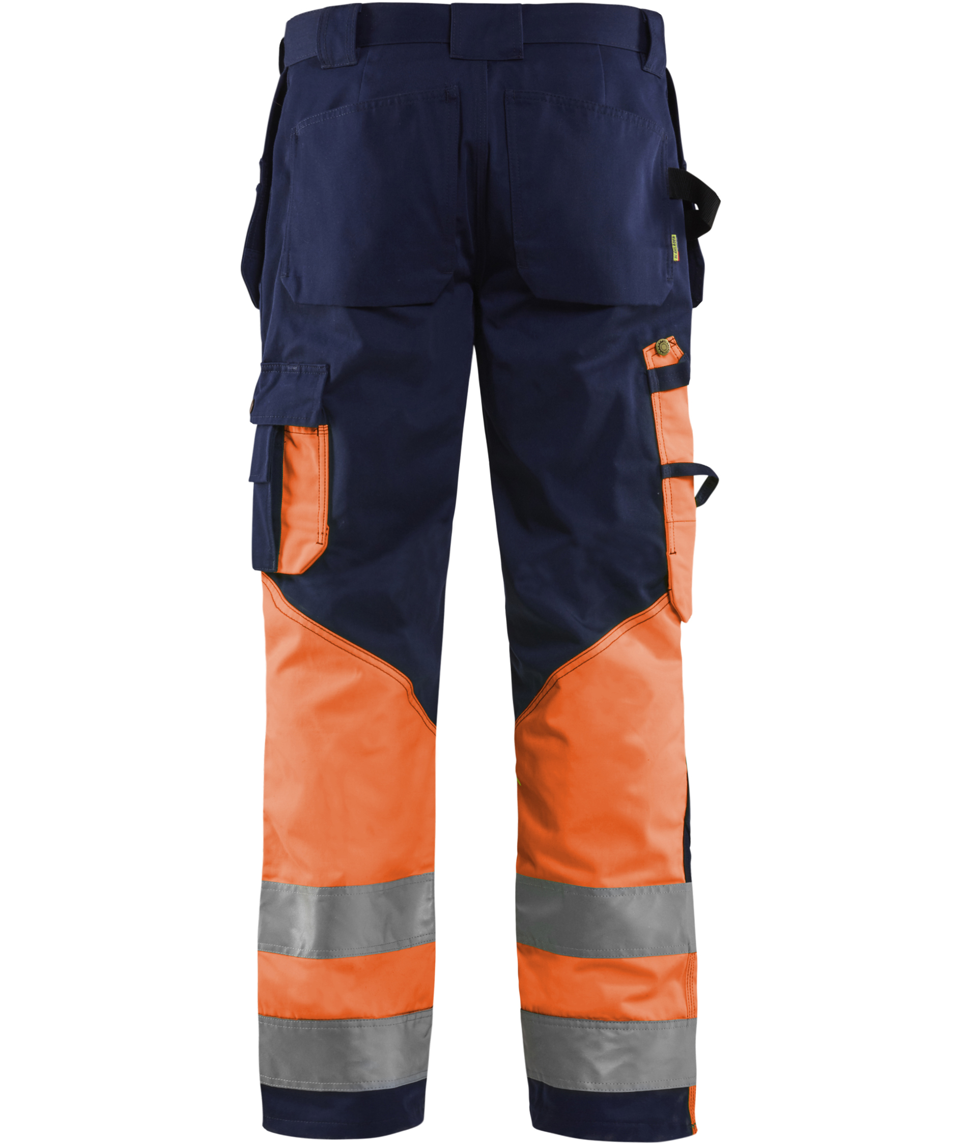 Bl&aring;kl&auml;der h&aring;ndv&aelig;rkerbukser, Marine/Hi-Vis Orange