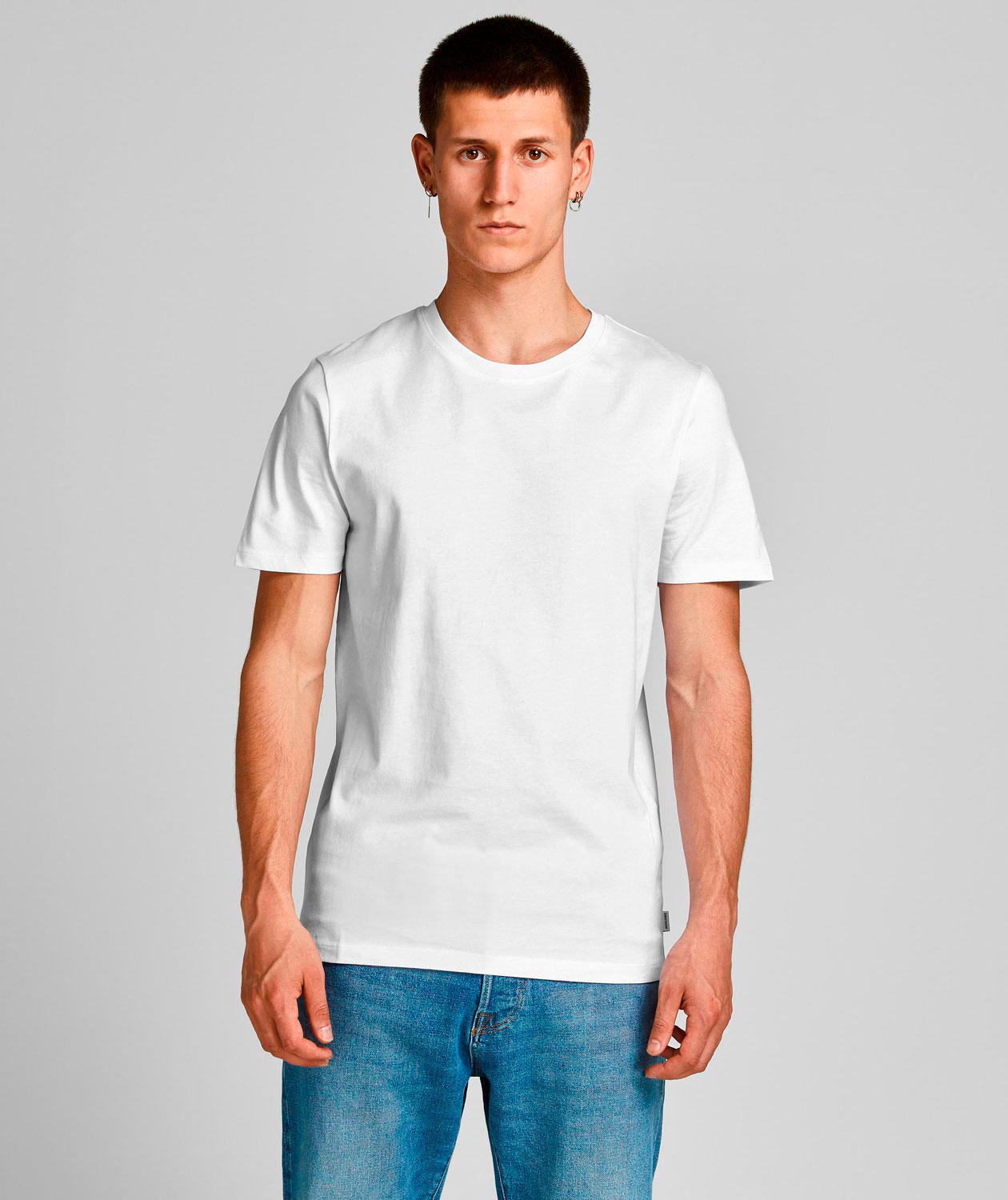 Jack & Jones JJEORGANIC 5-pak T-shirt, Hvid/Sort, large image number 1