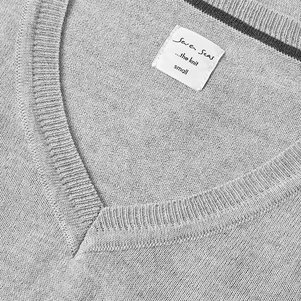 Seven Seas dame strikket genser med ull, Lysegr&aring; melange, large image number 4