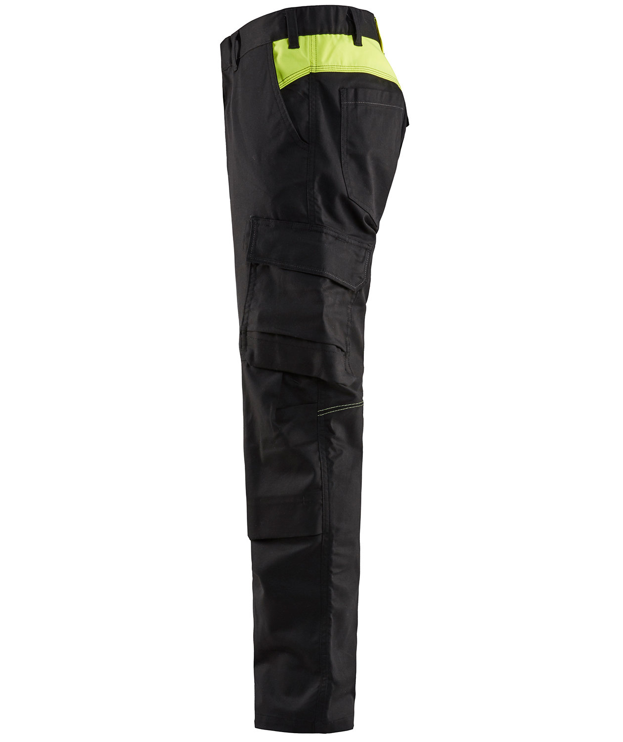 Bl&aring;kl&auml;der arbeidsbukse, Svart/Hi-Vis Gul, large image number 2
