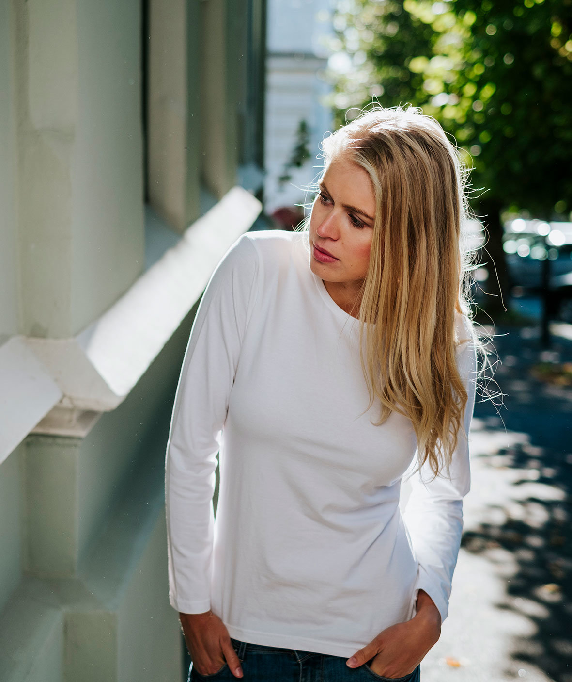 Camus Varna l&aring;ng&auml;rmad T-shirt dam, Vit