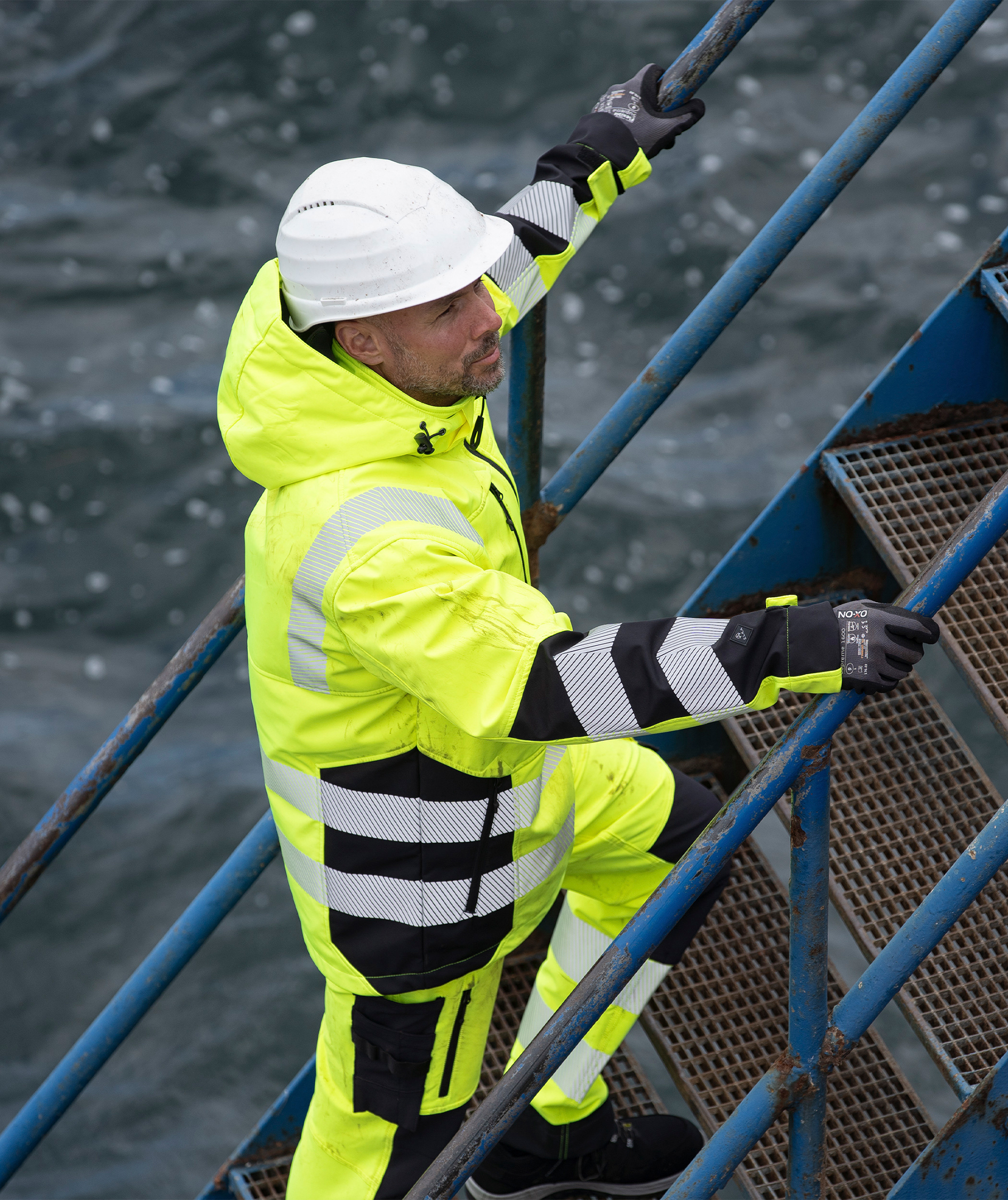 ELKA Visible Xtreme softshelljakke, Hi-vis Gul/Sort, large image number 4