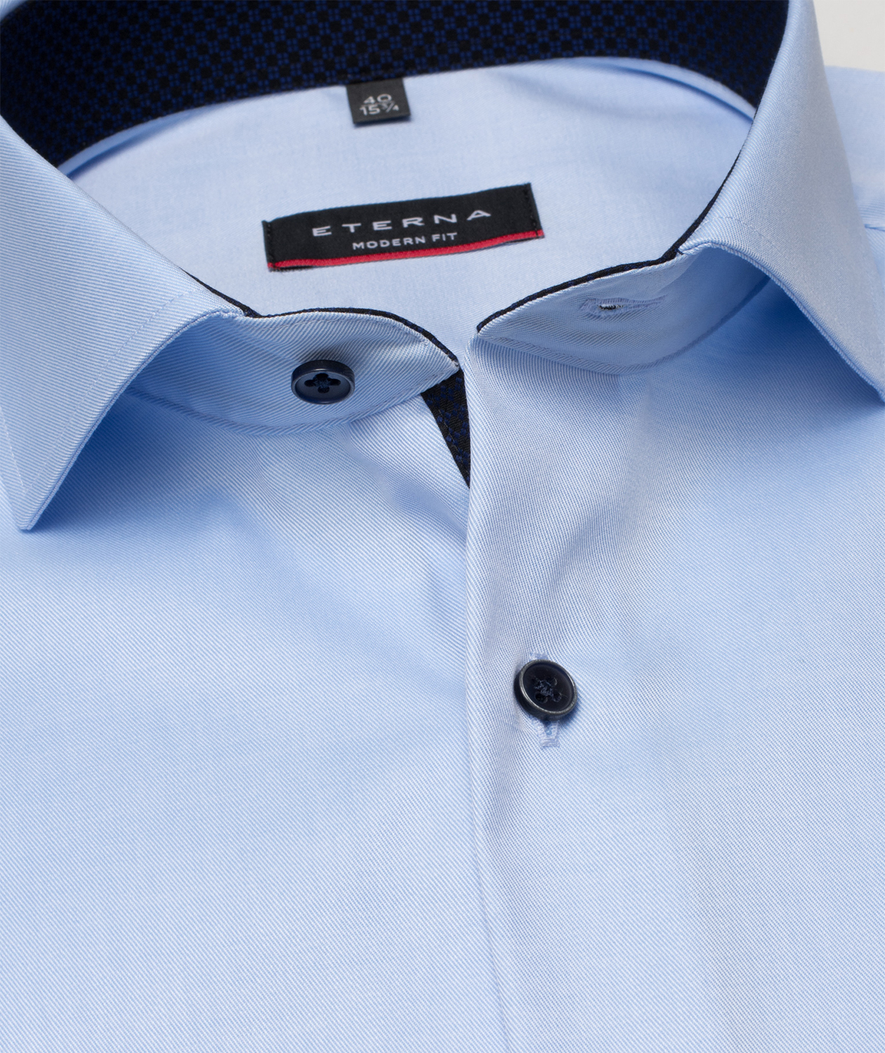 Eterna Cover Modern fit skjorte med kontrast, Lysebl&aring;, large image number 3