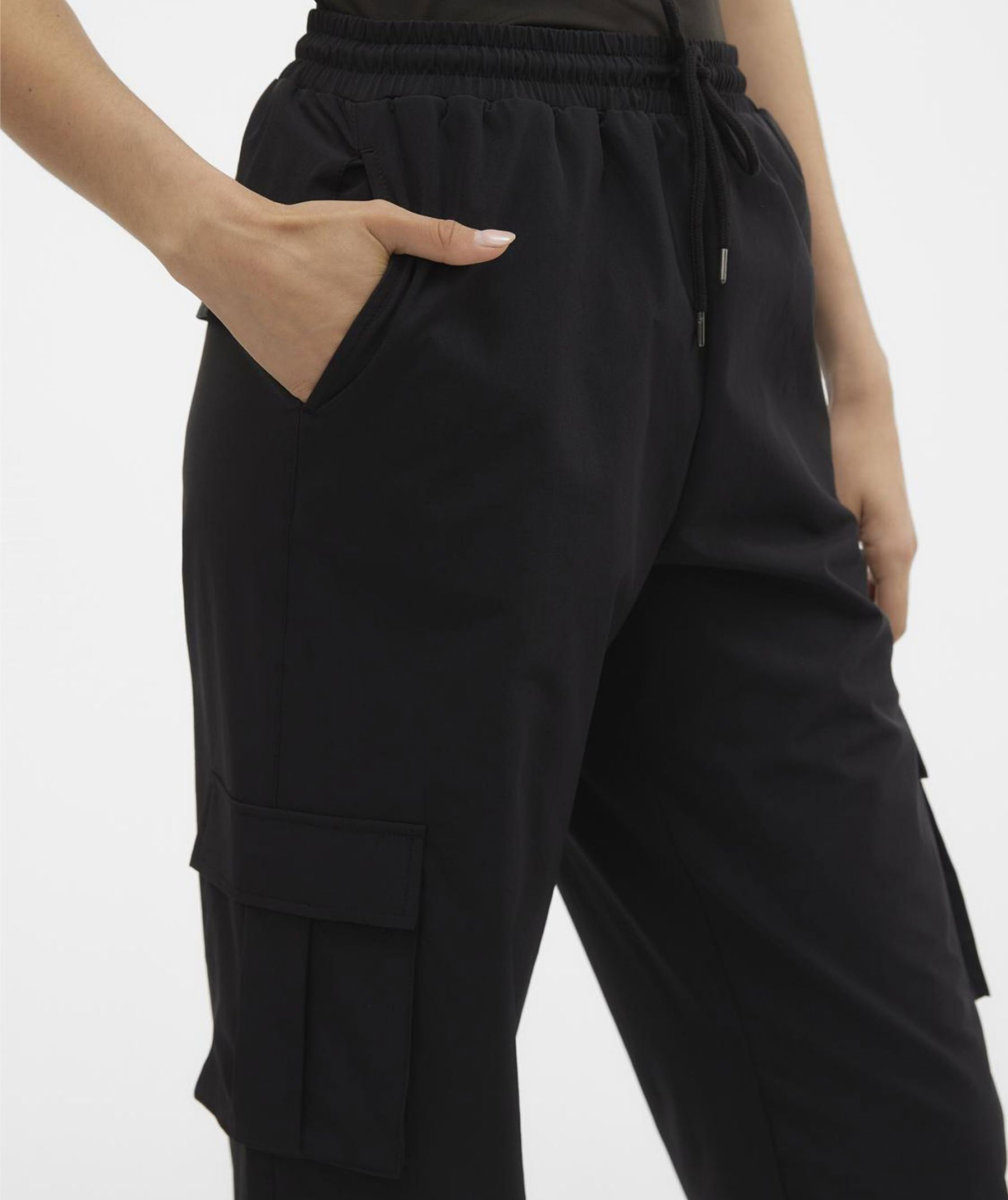 Vero Moda VMKIMBERLY stretch cargobyxa dam, Black, large image number 3