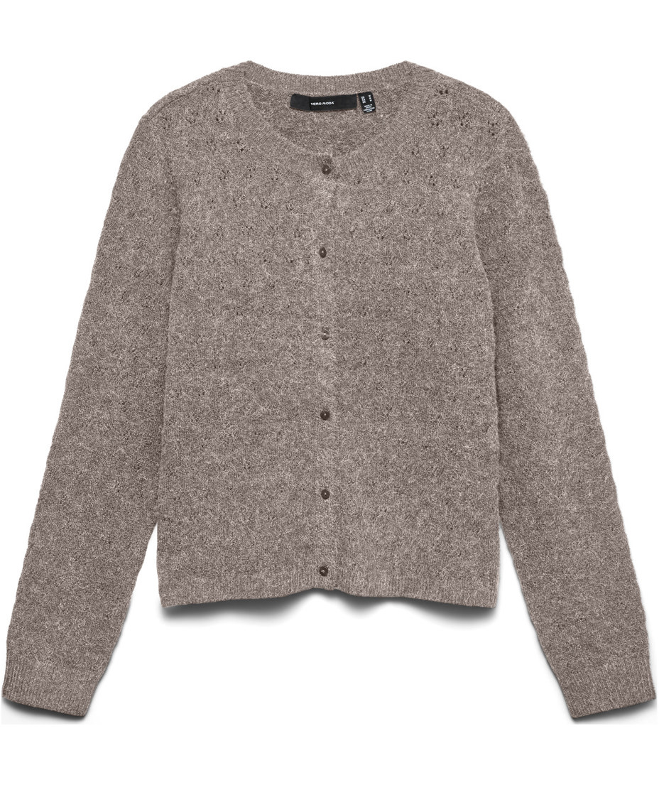 Vero Moda VMDOFFY dame strikket cardigan, Moon Rock Melange, Moon Rock Melange, swatch