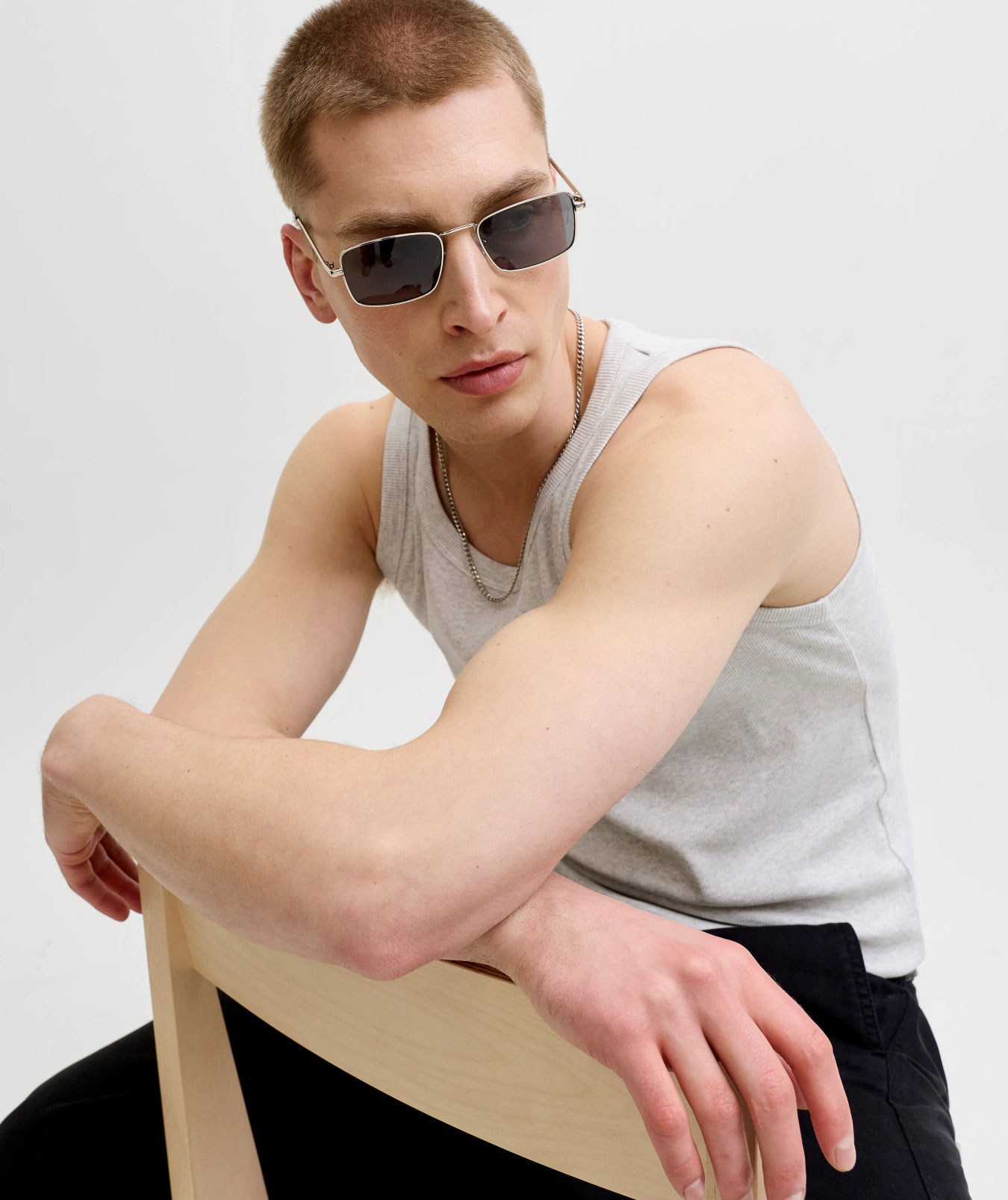Jack & Jones JJEORGANIC singlet, White melange, large image number 7