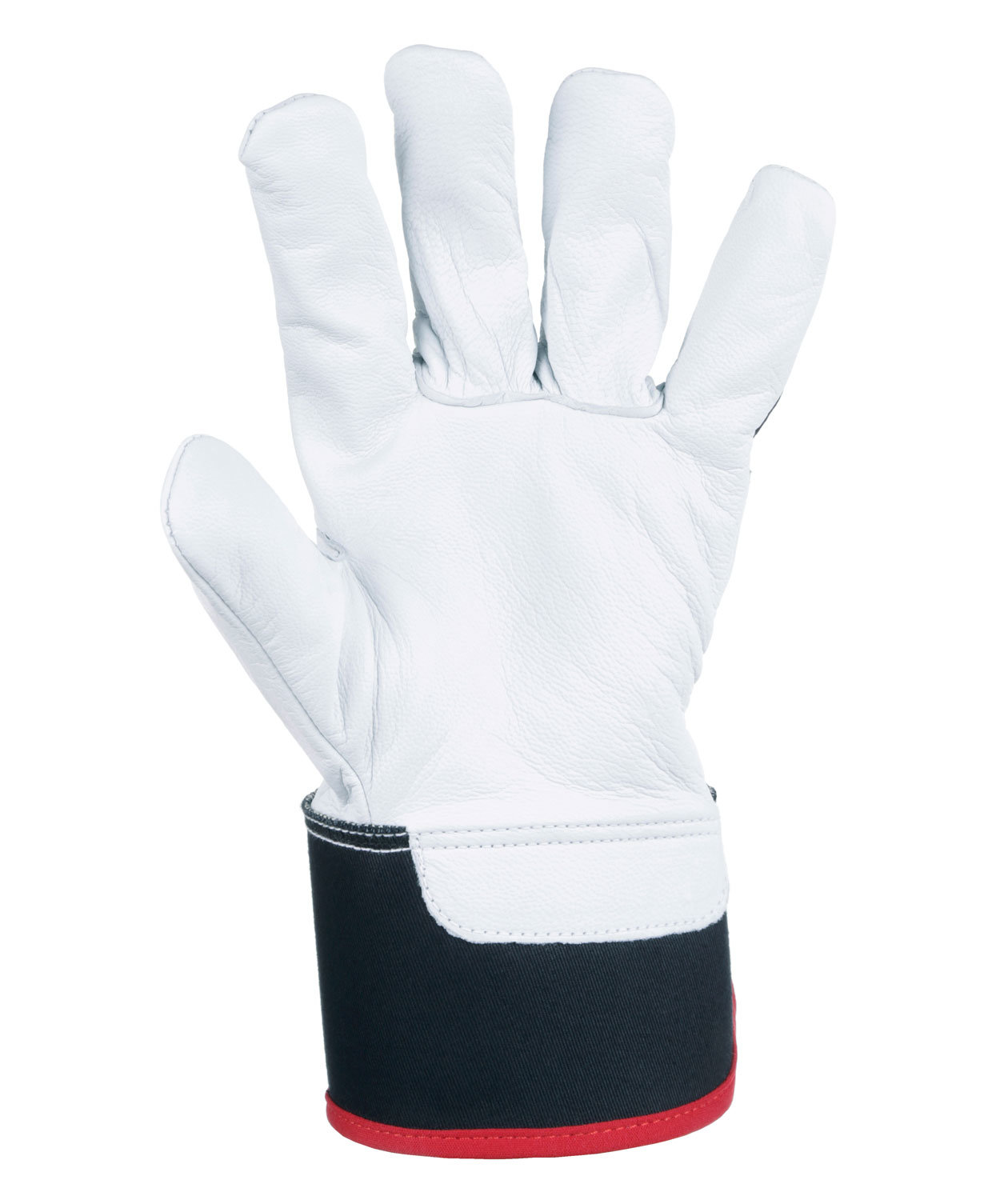 Kramp 3.004 arbejdshandsker i gedeskind, Sort/Hvid