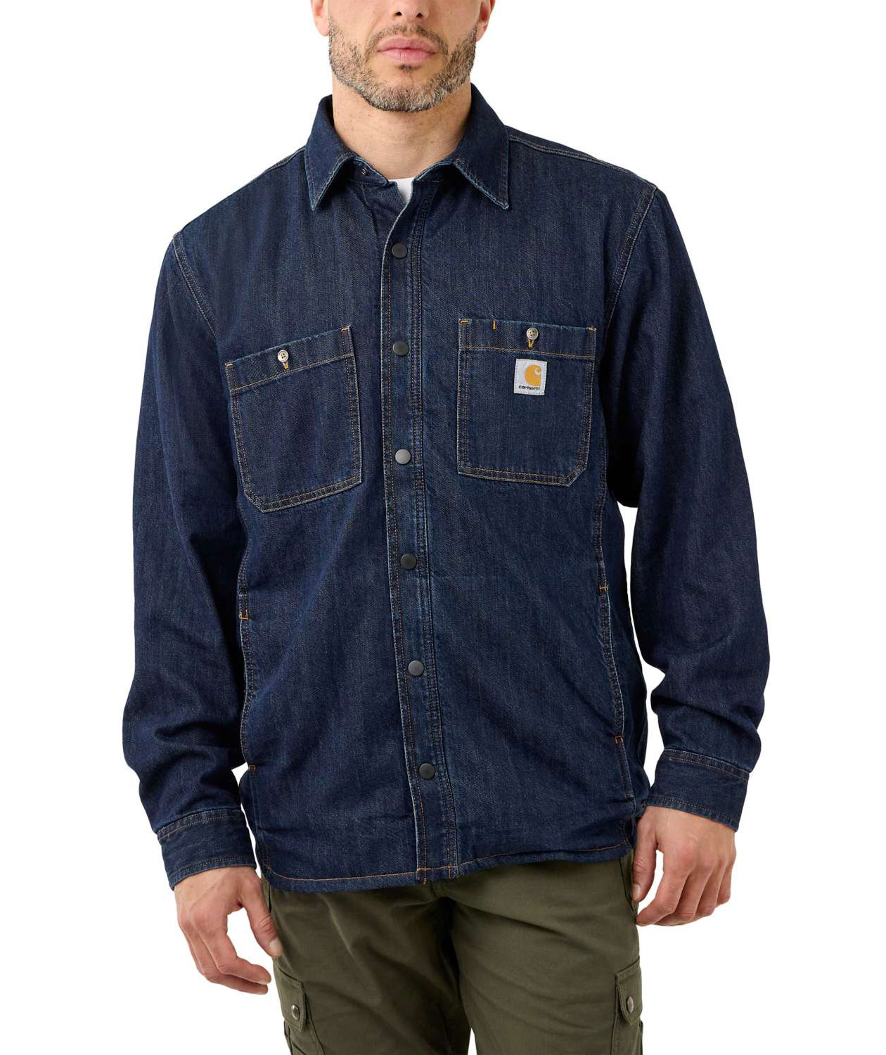 Carhartt denim skjorta fleecefodrad, Glacier