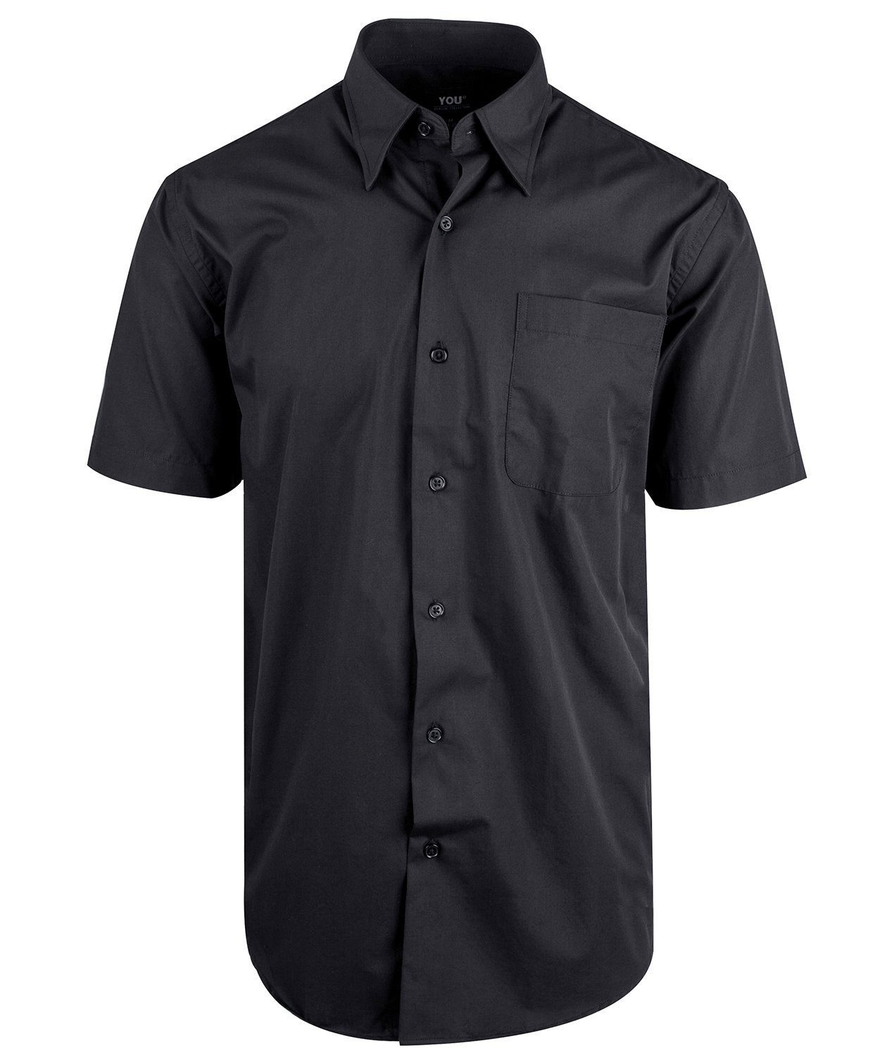 YOU Venezia modern fit kortermet poplinskjorte, Svart