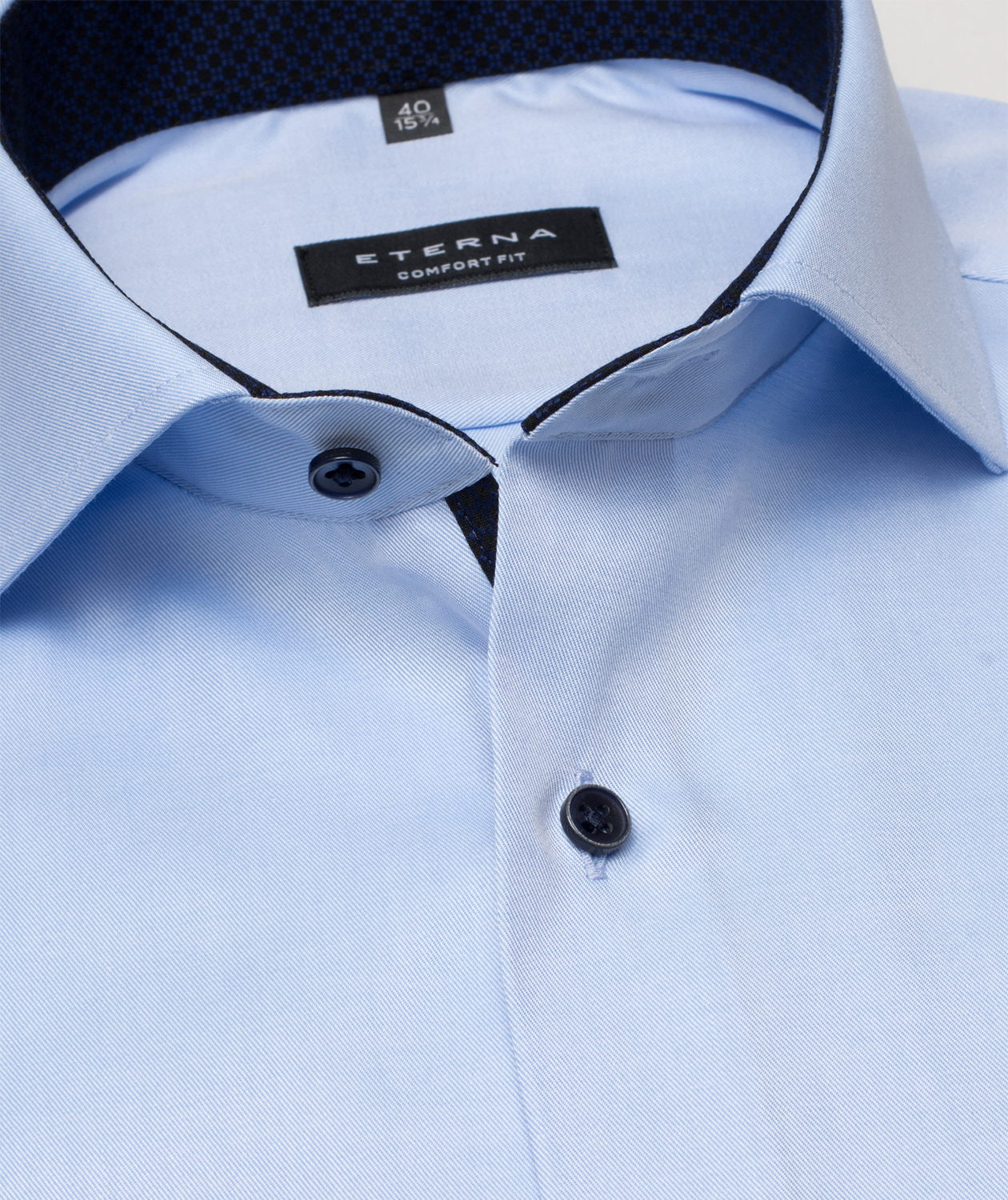 Eterna Cover Comfort fit shirt with contrast, Lightblue, large image number 3