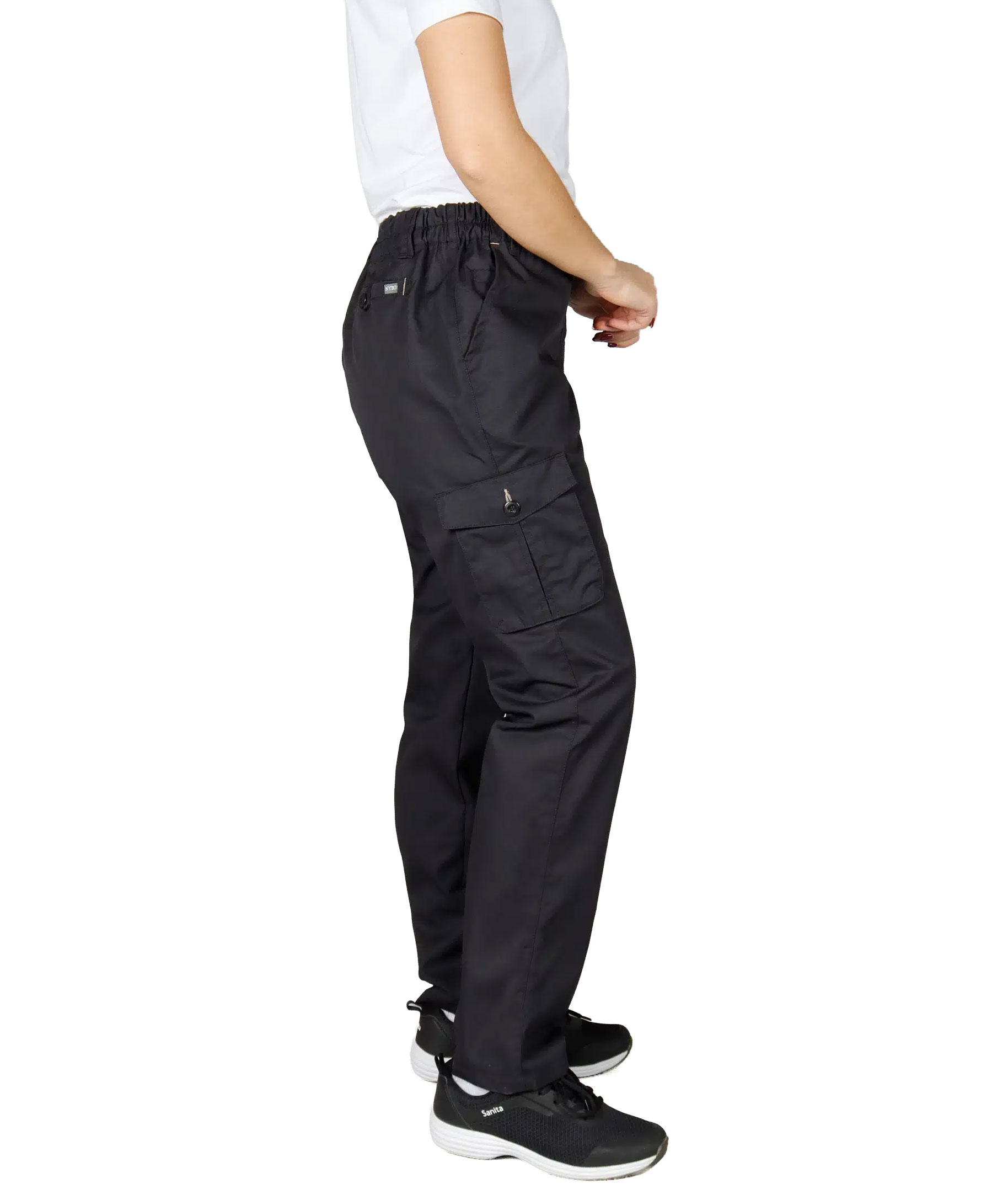 Nybo Workwear Perfect Fit pull-on chinos benl&aelig;ngde 82 cm, Sort, large image number 3