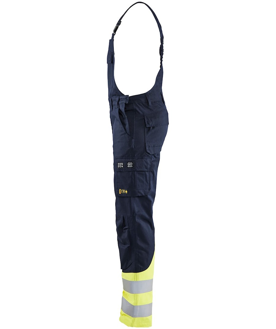 Bl&aring;kl&auml;der FR bib and brace, Marine/Hi-Vis yellow, large image number 4