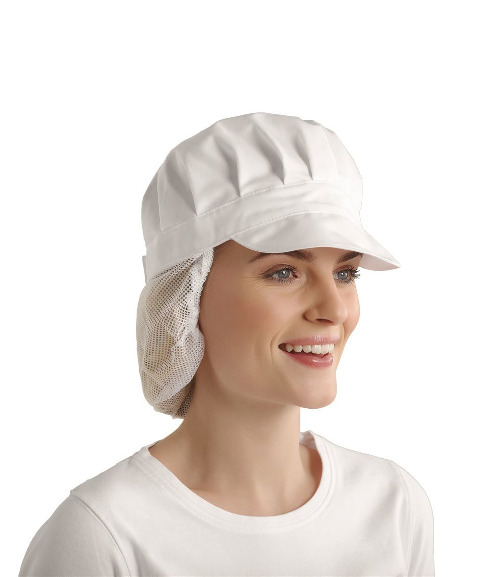 Kentaur caps med h&aring;rnett, HACCP-godkjent, Hvit