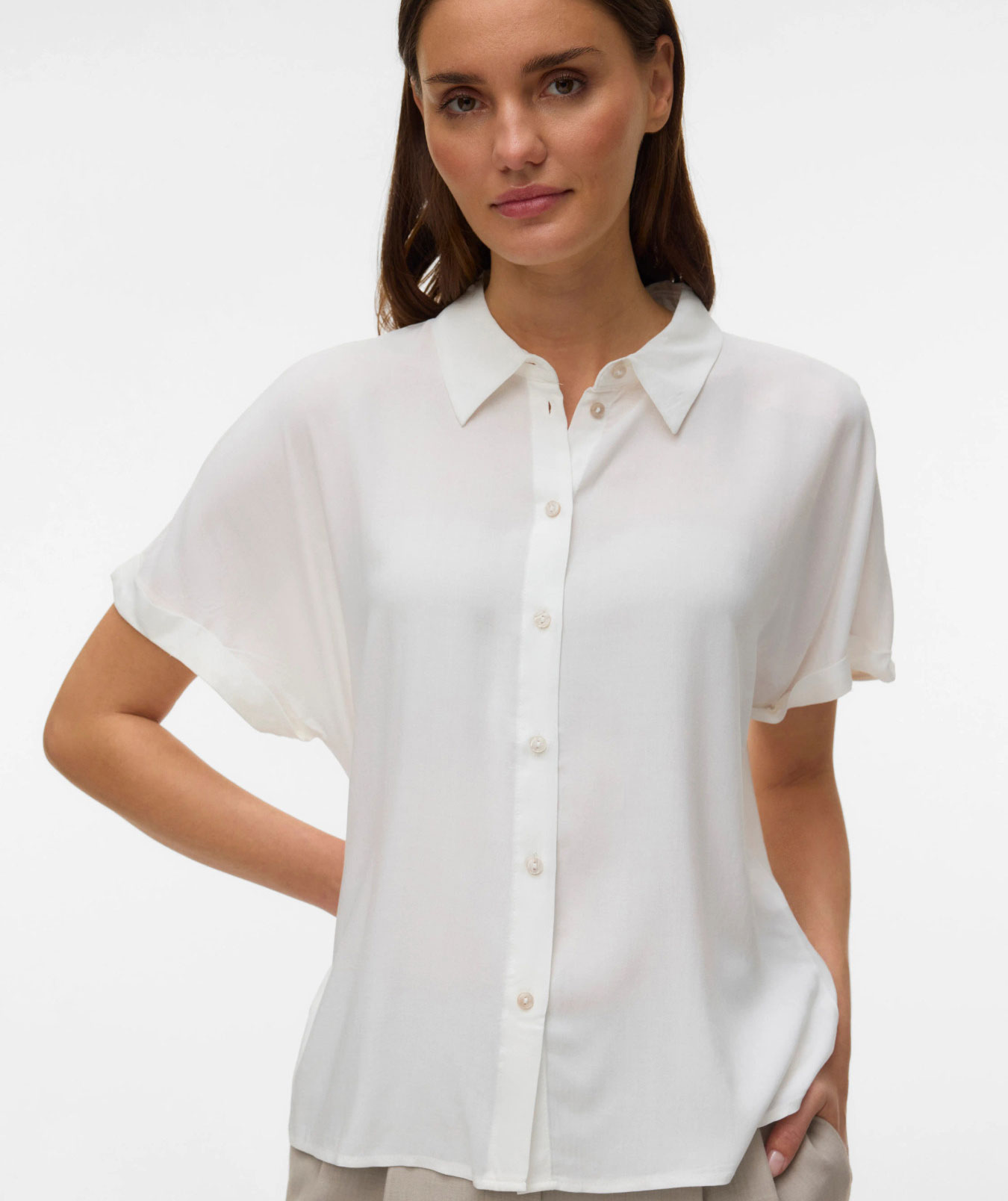 Vero Moda VMALICE kurz&auml;rmlige Damenhemd, Snow White, large image number 3