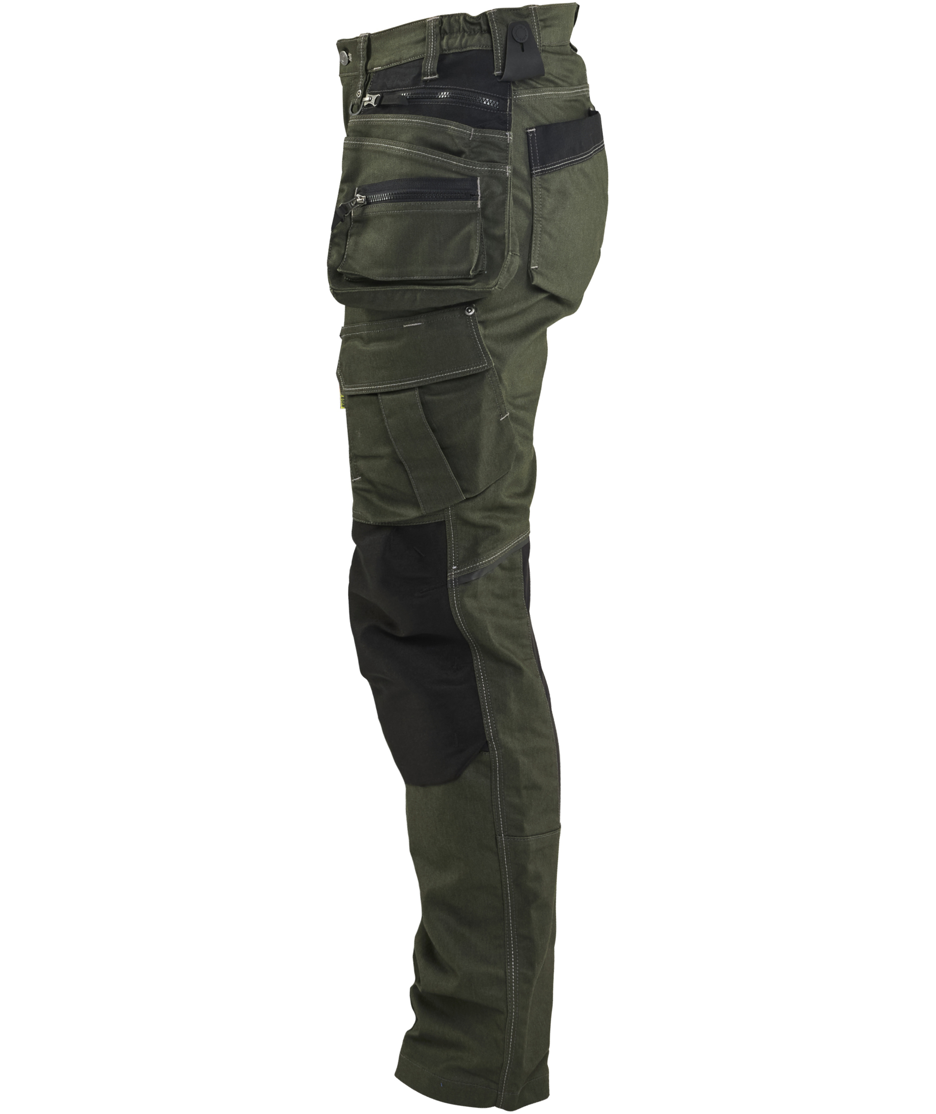 Bl&aring;kl&auml;der dame h&aring;ndv&aelig;rkerbukser, Skovgr&oslash;n/sort, large image number 3