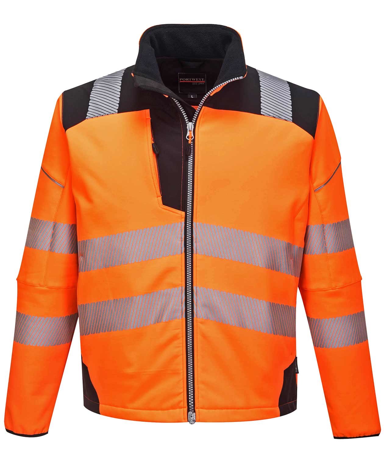 Portwest PW3 Softshelljacke, Hi-Vis Orange/Schwarz