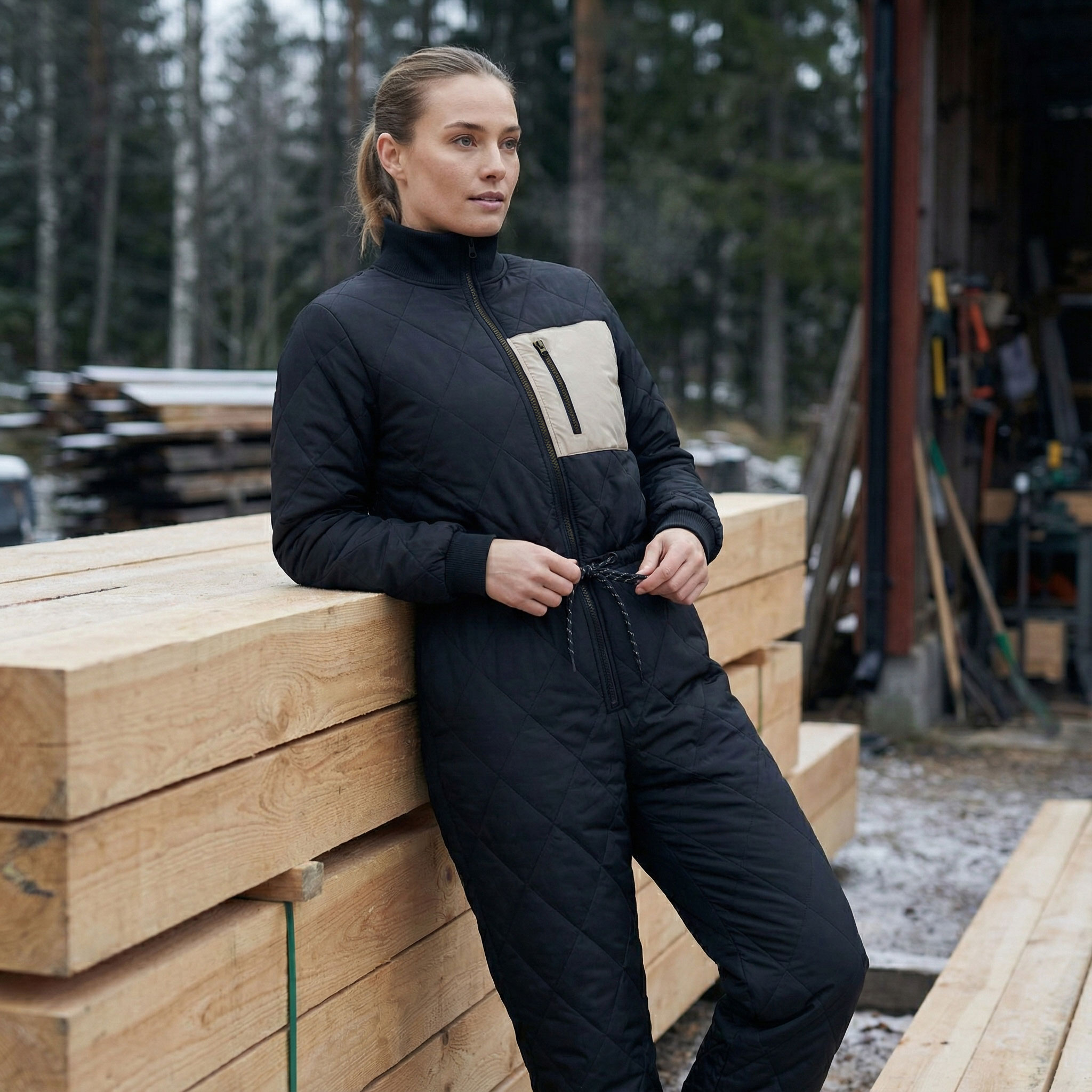 Westborn dame vattert heldrakt, Black