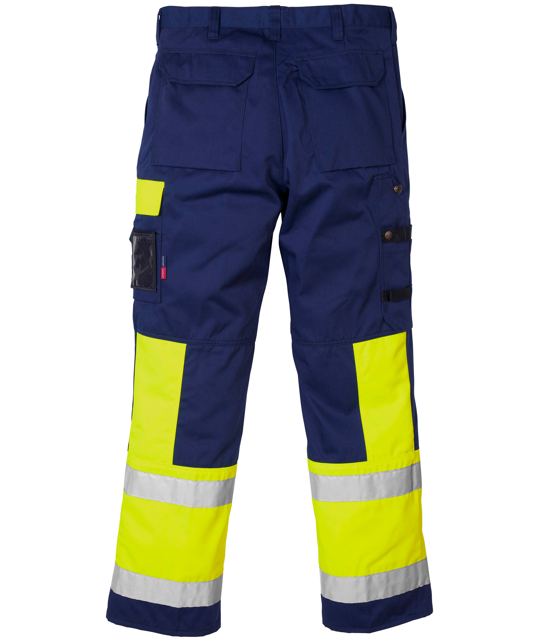 Fristads Kansas servicebyxa, Varsel yellow/marinbl&aring;